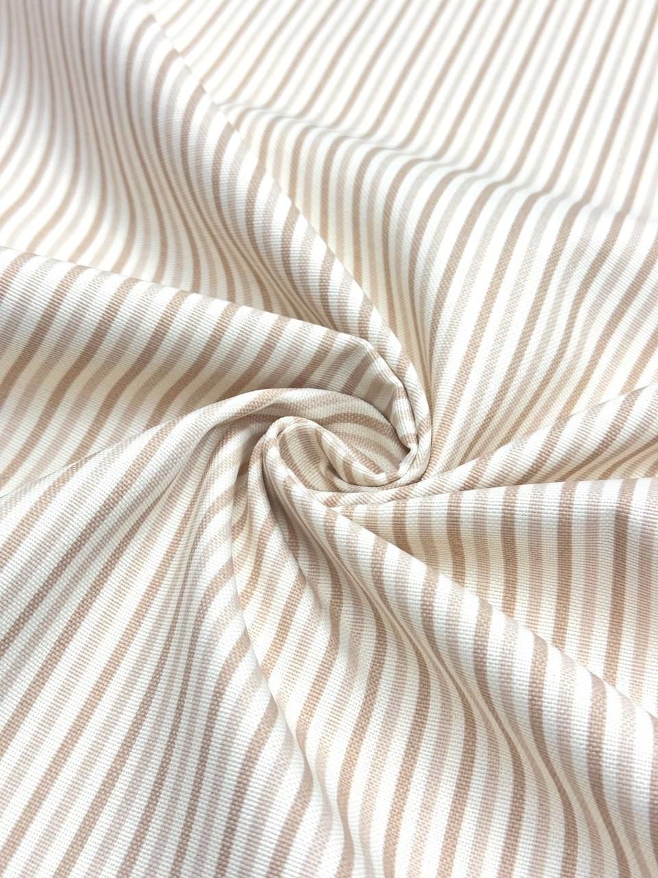 Kapuçino Çizgi Duck Kumaş - Duck Bezi