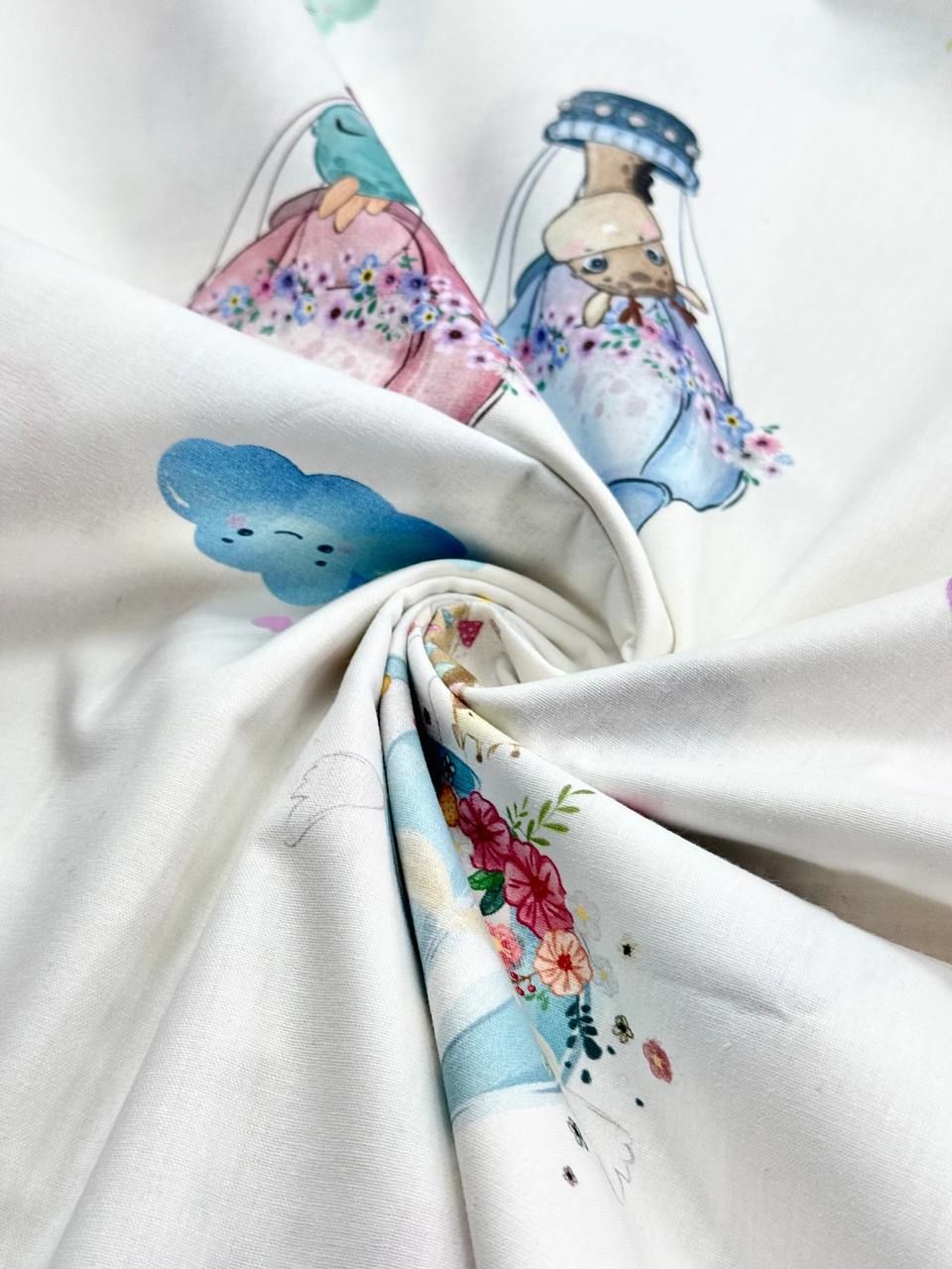 Digital Printed Flying Balloon Patterned Duvet Cover Poplin Fabric