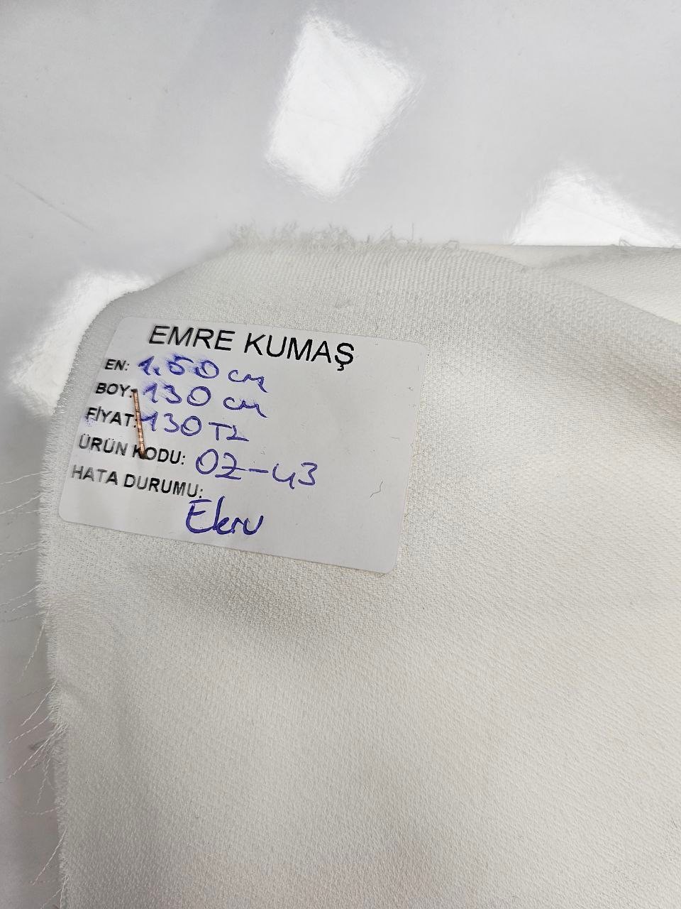 Ekru Renk Krep Kumaş