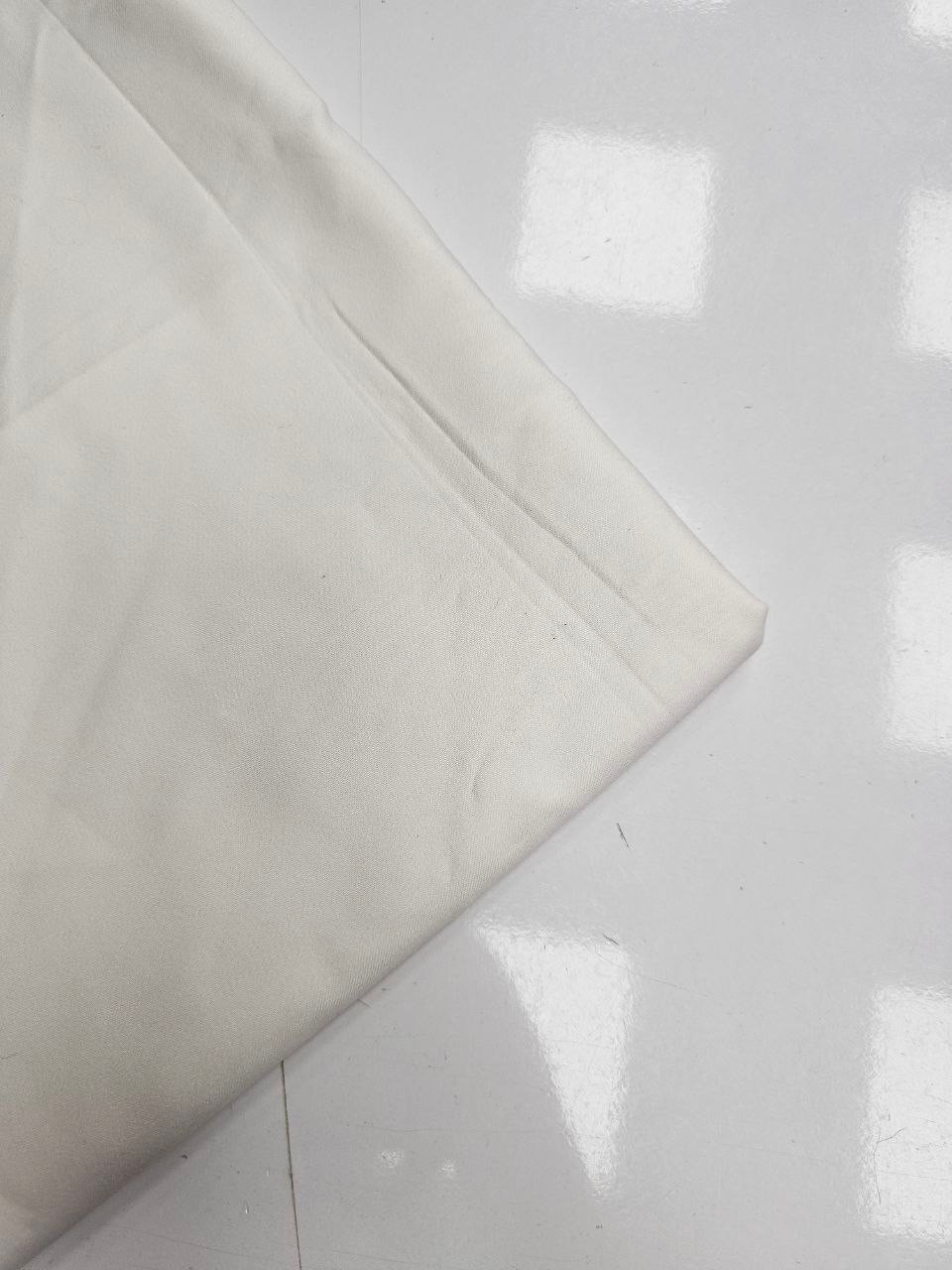 Ecru Matte Cotton Satin Fabric