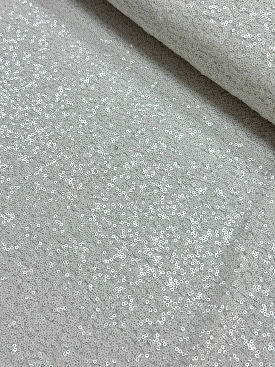 White Sequin Fabric