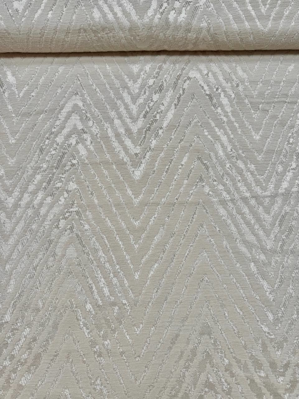 Kapuçino Zigzag Desenli Şönil Pike Kumaş