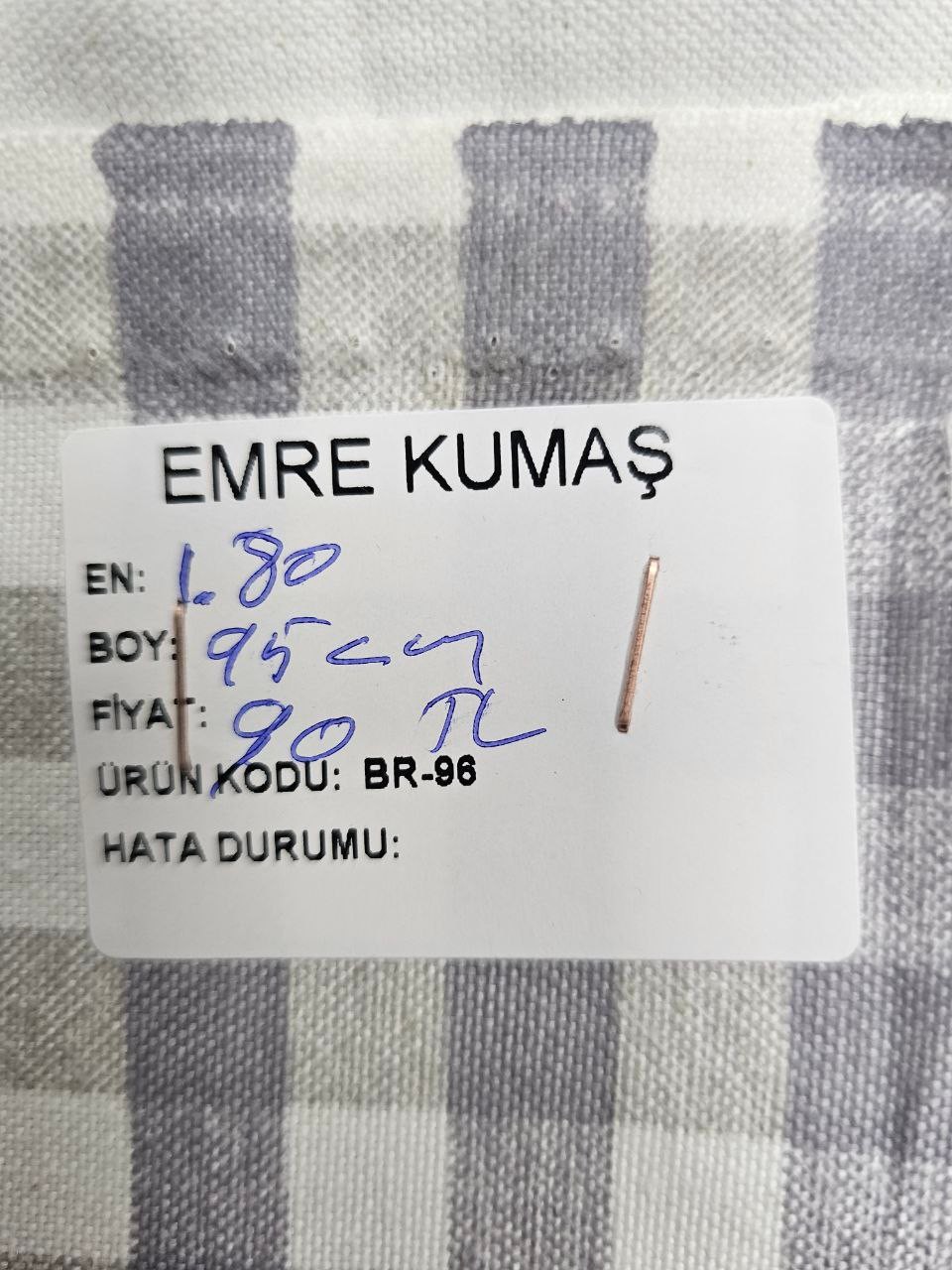 Gri Kareli Duck Kumaş