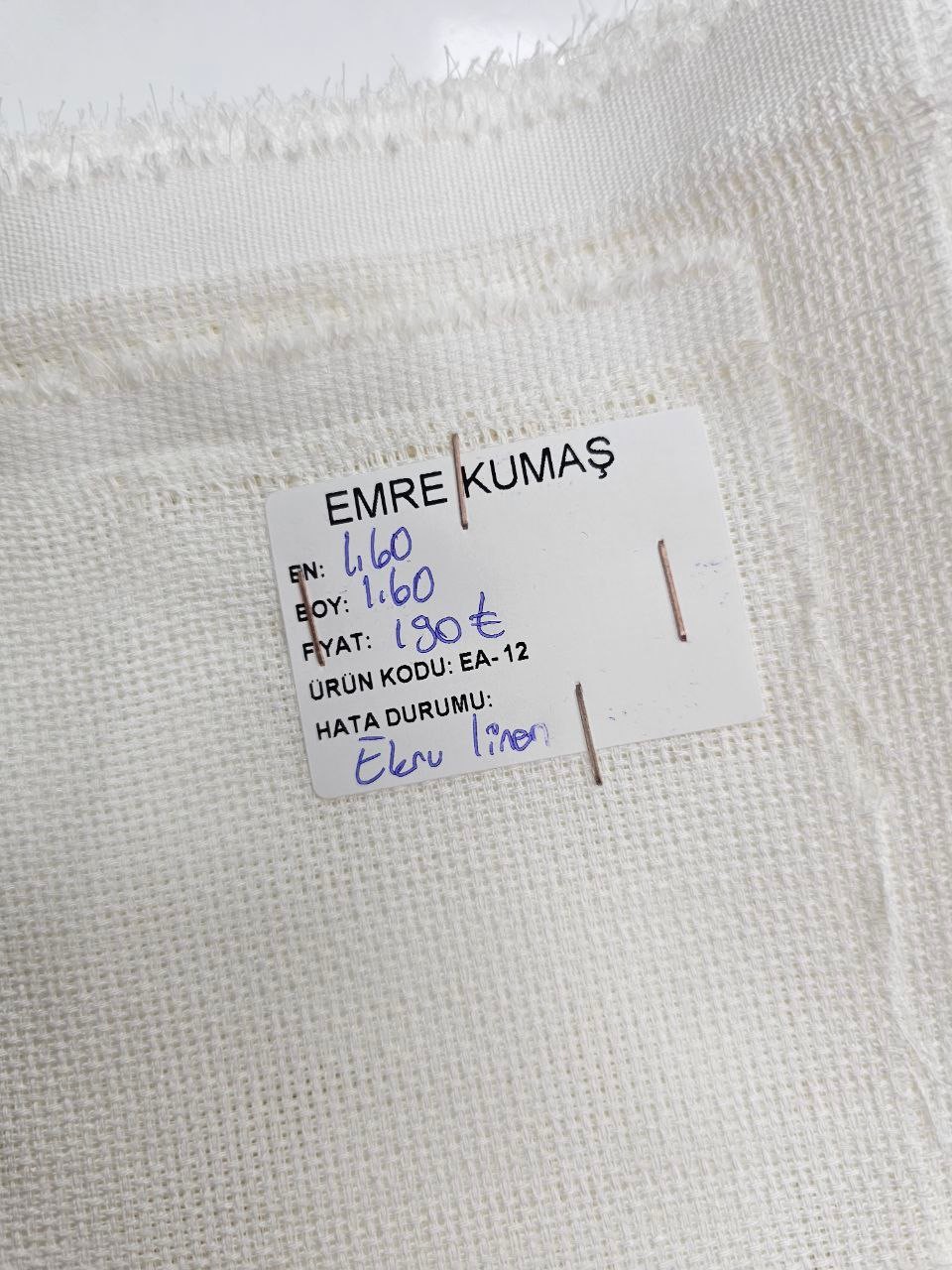 Ekru Simsiz Linen Kumaş