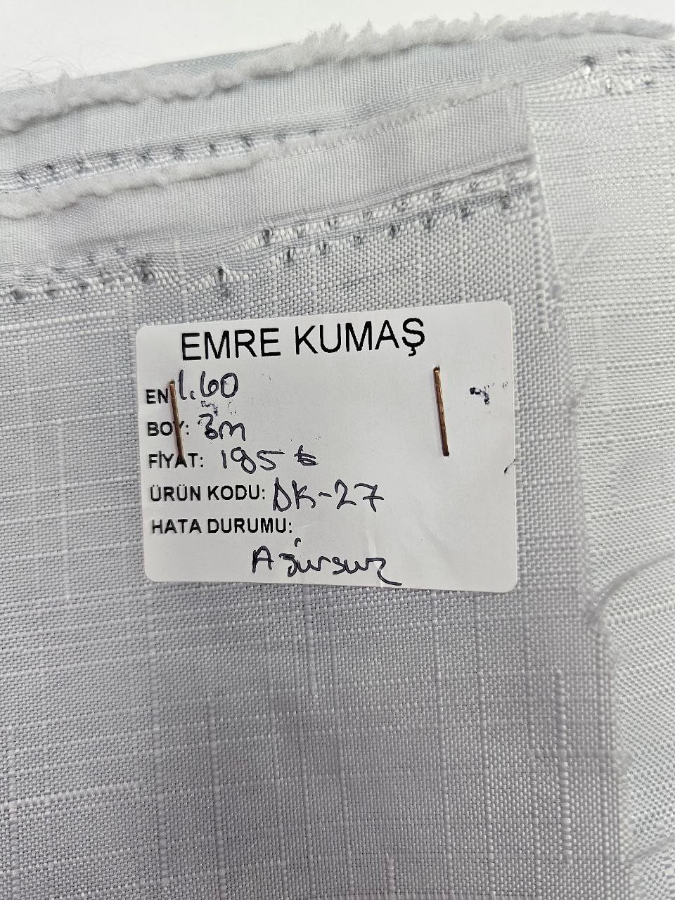 Gri Ajursuz İsveç Keteni Kumaş