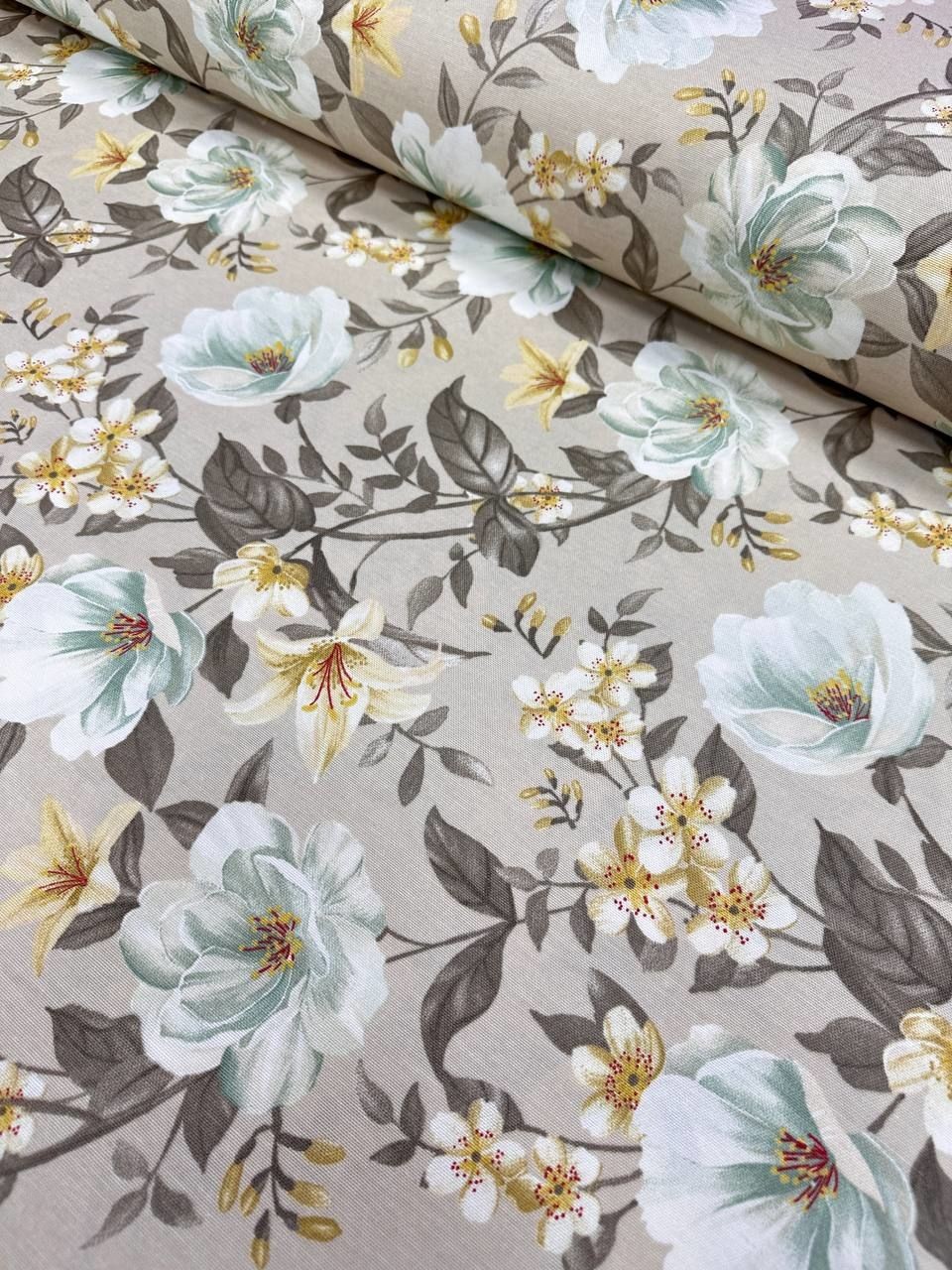Large Flower Pattern Duck Fabric – Duck Cloth