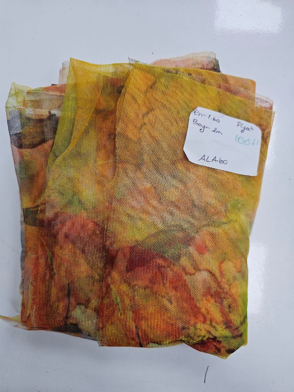 Likralı Otantik Desenli Giyimlik Tül Kumaş