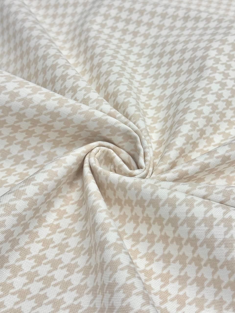 Cappuccino Goosefoot Pattern Duck Fabric - Duck Cloth