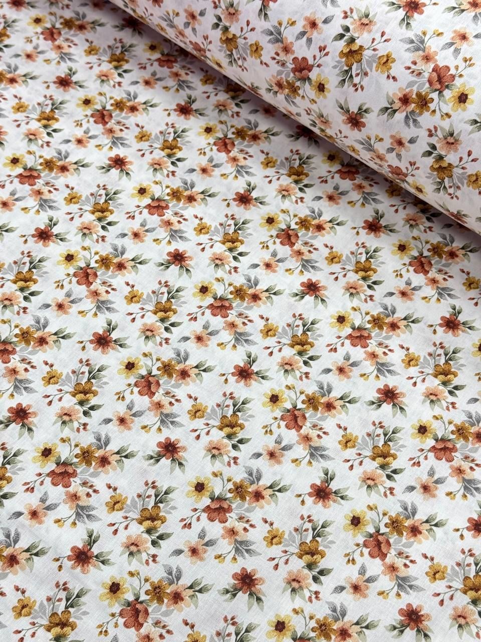 Wella Çiçek Desen %100 Pamuk Nevresimlik Poplin Kumaş
