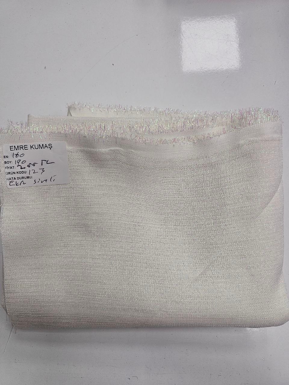 Ecru Glittery Gardenia Fabric