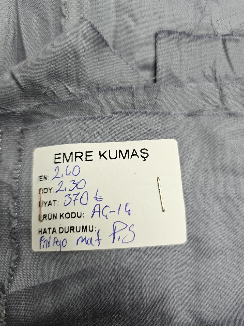 İndigo Renk Mat Pamuk Saten Kumaş