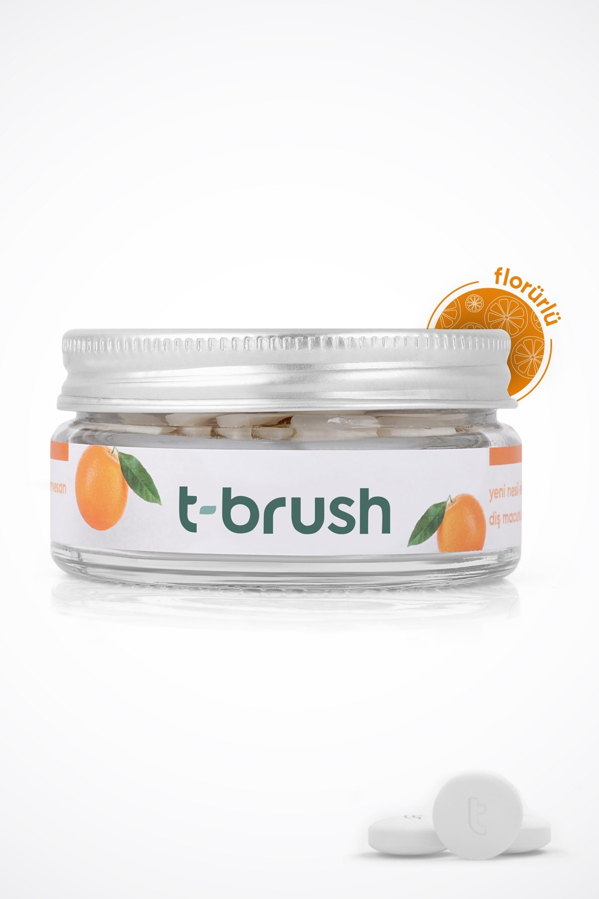 TBRUSH Portakal Aromalı Diş Macunu Tableti-Florürlü