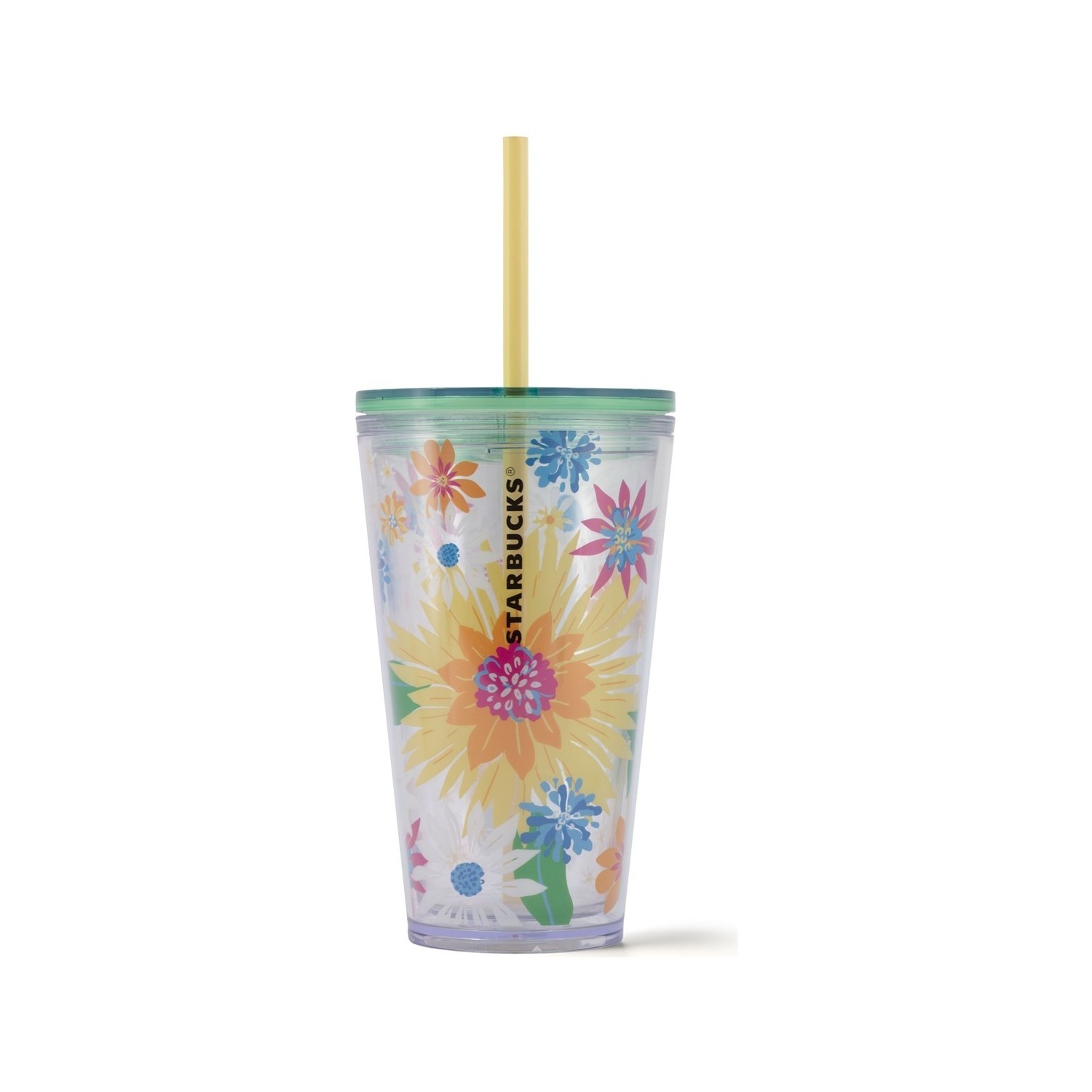 Starbucks Çiçek Desenli Soğuk İçecek Bardağı 473 Ml