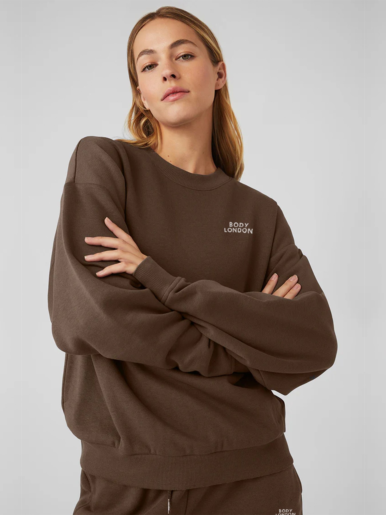 BodyLondon sweatshirt met ronde hals - Bruin