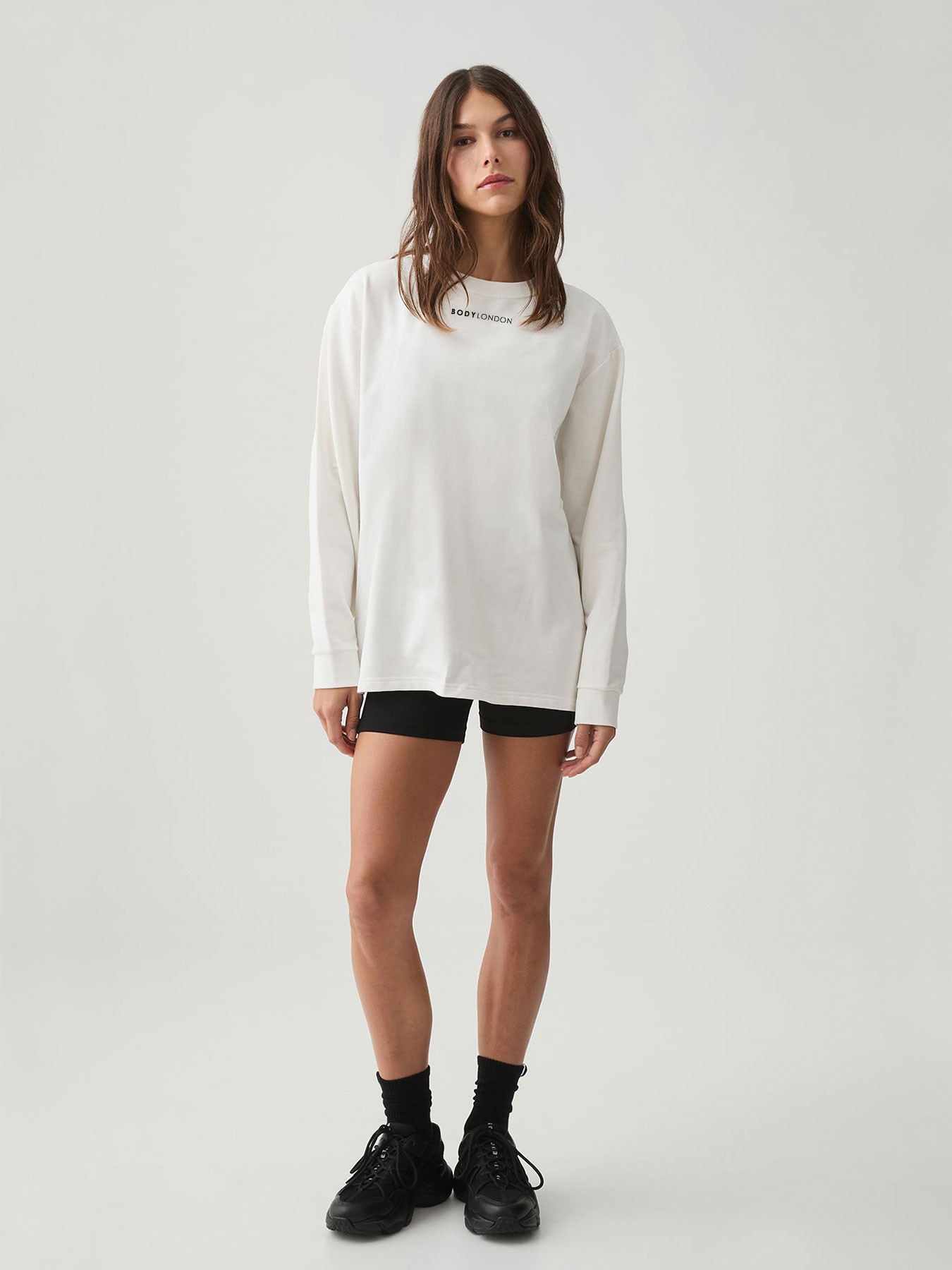 Body London katoenen T-shirt met lange mouwen en manchetten