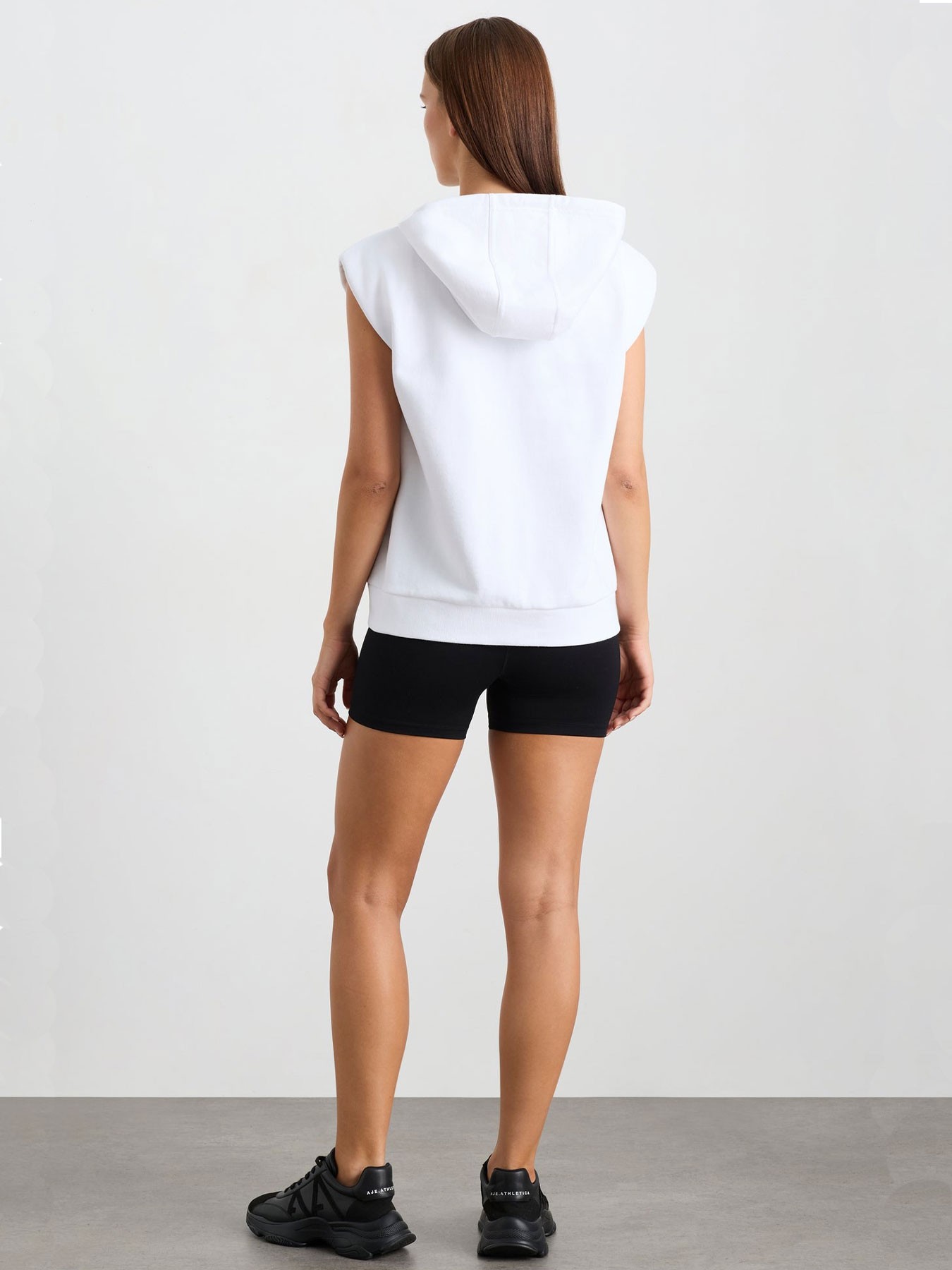 Sleeveless Hoodie - White