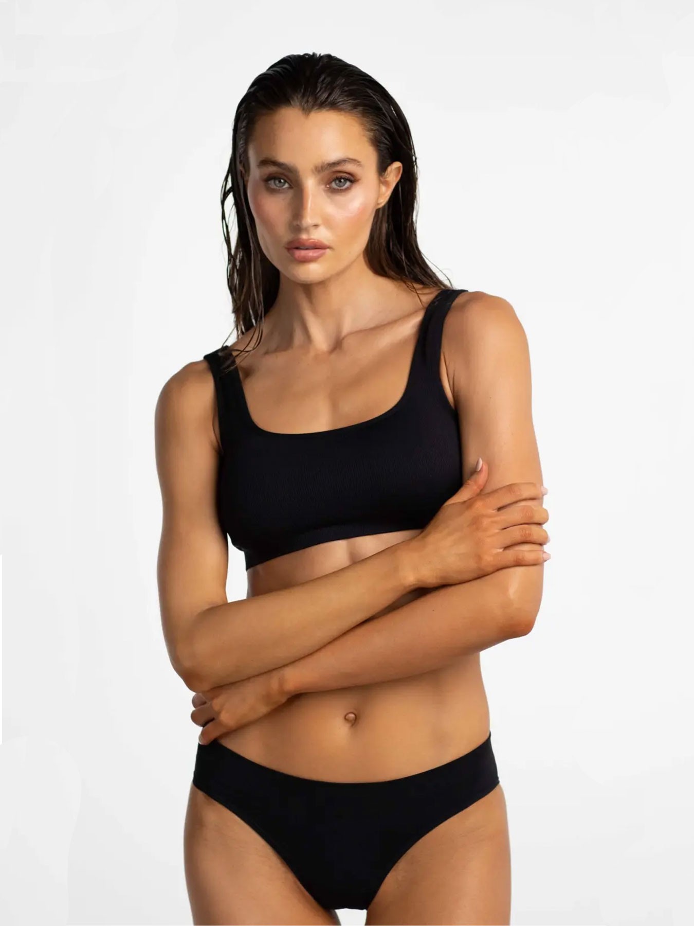 Bralette de canalé de forma alta