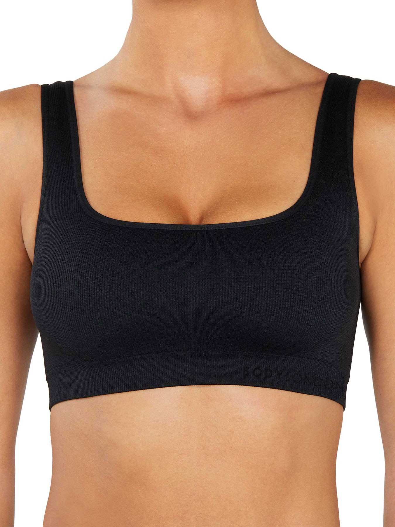 High Shape Rib Bralette - Black