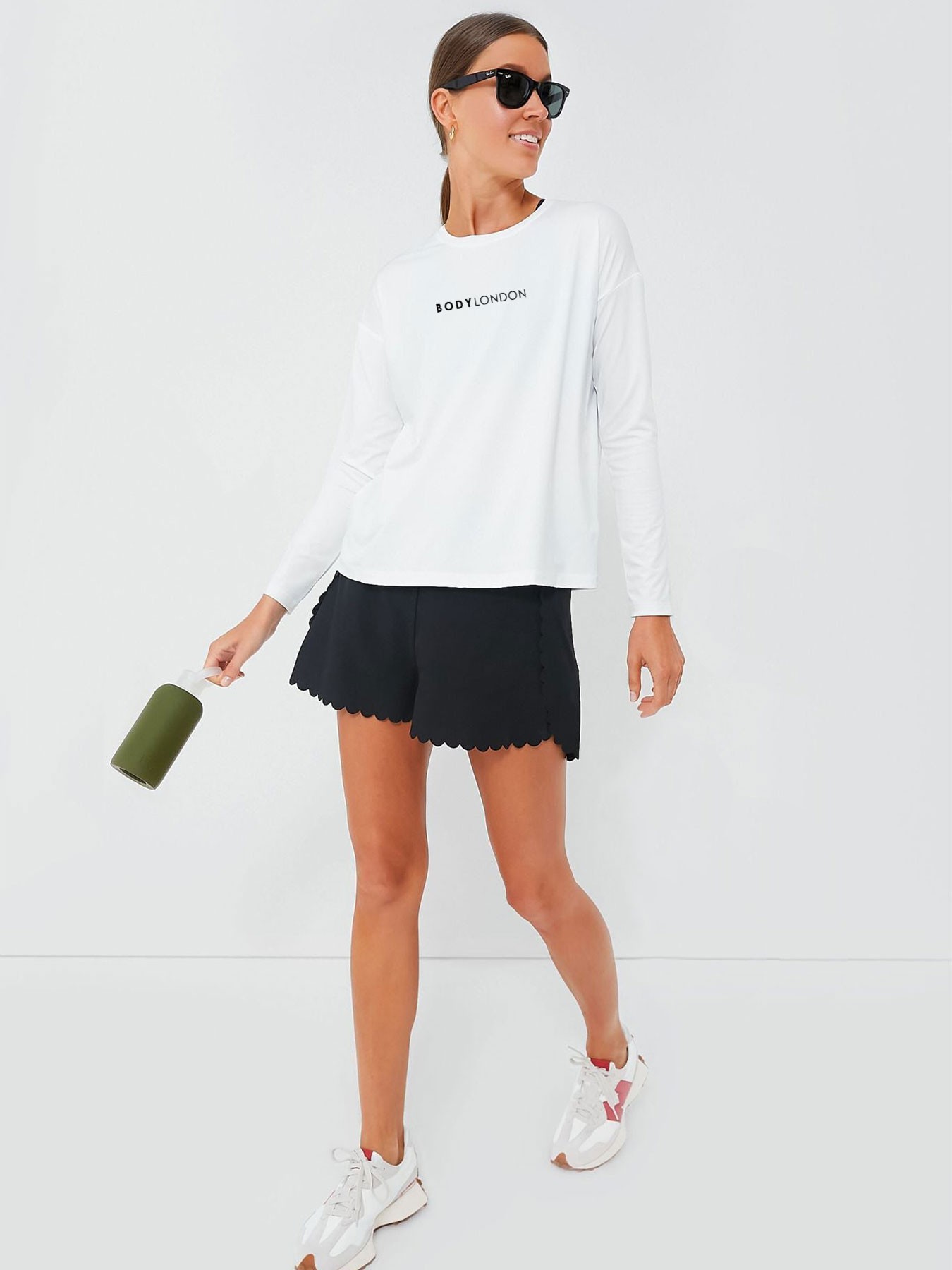 Black Scalloped Marisa Tennis Shorts