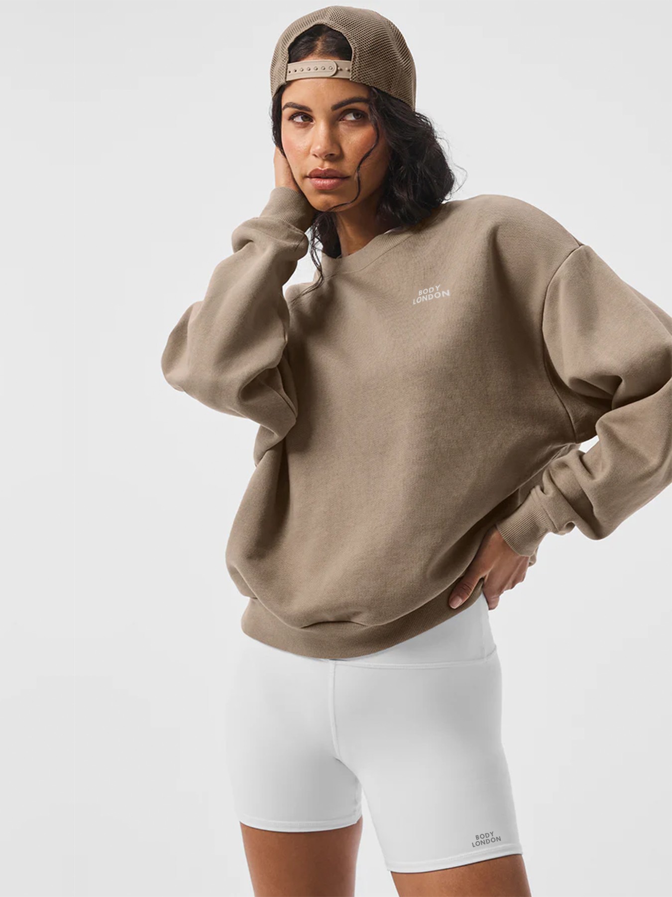 BodyLondon Rundhals-Sweatshirt - Sandfarbe