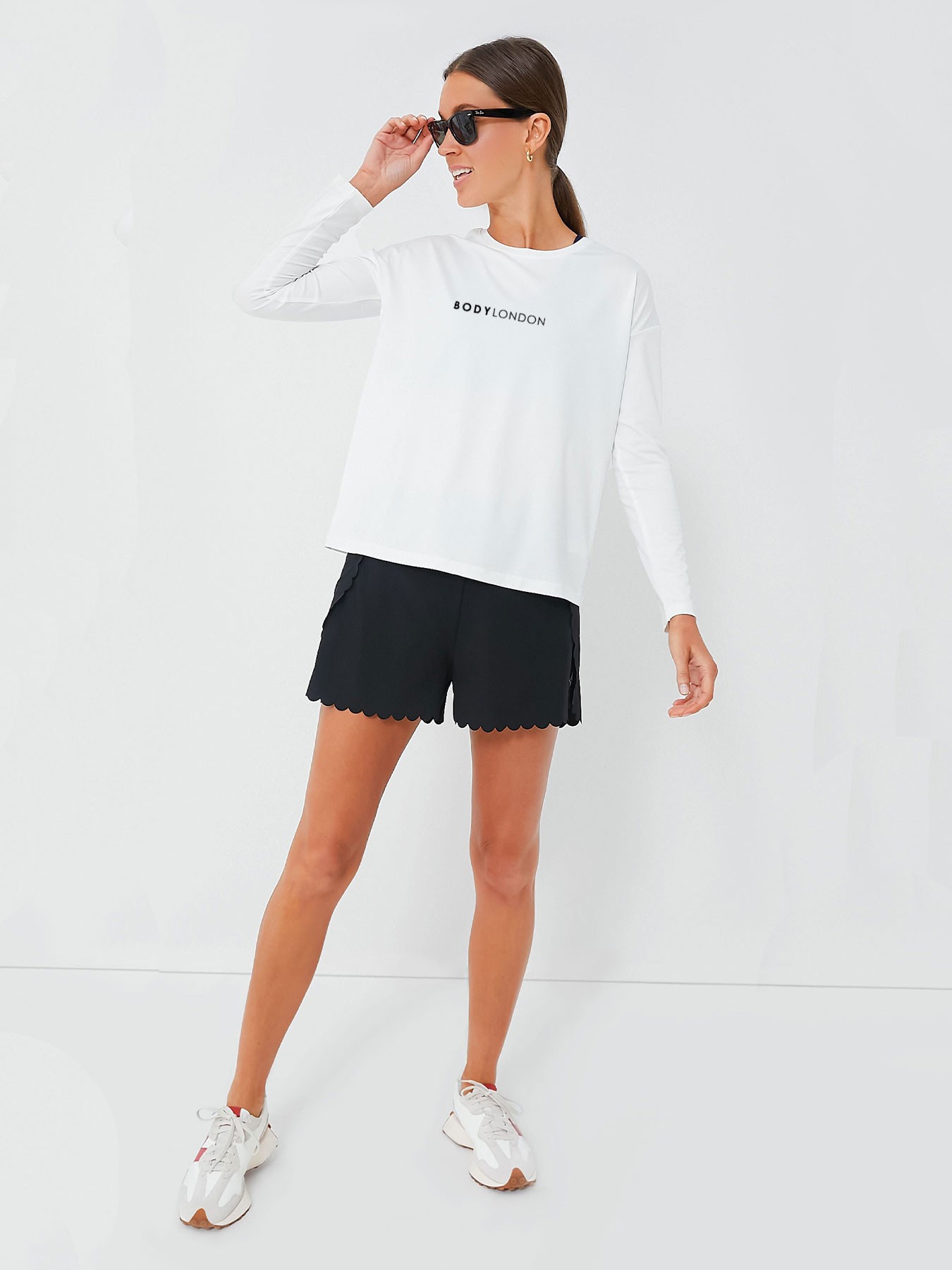 Black Scalloped Marisa Tennis Shorts