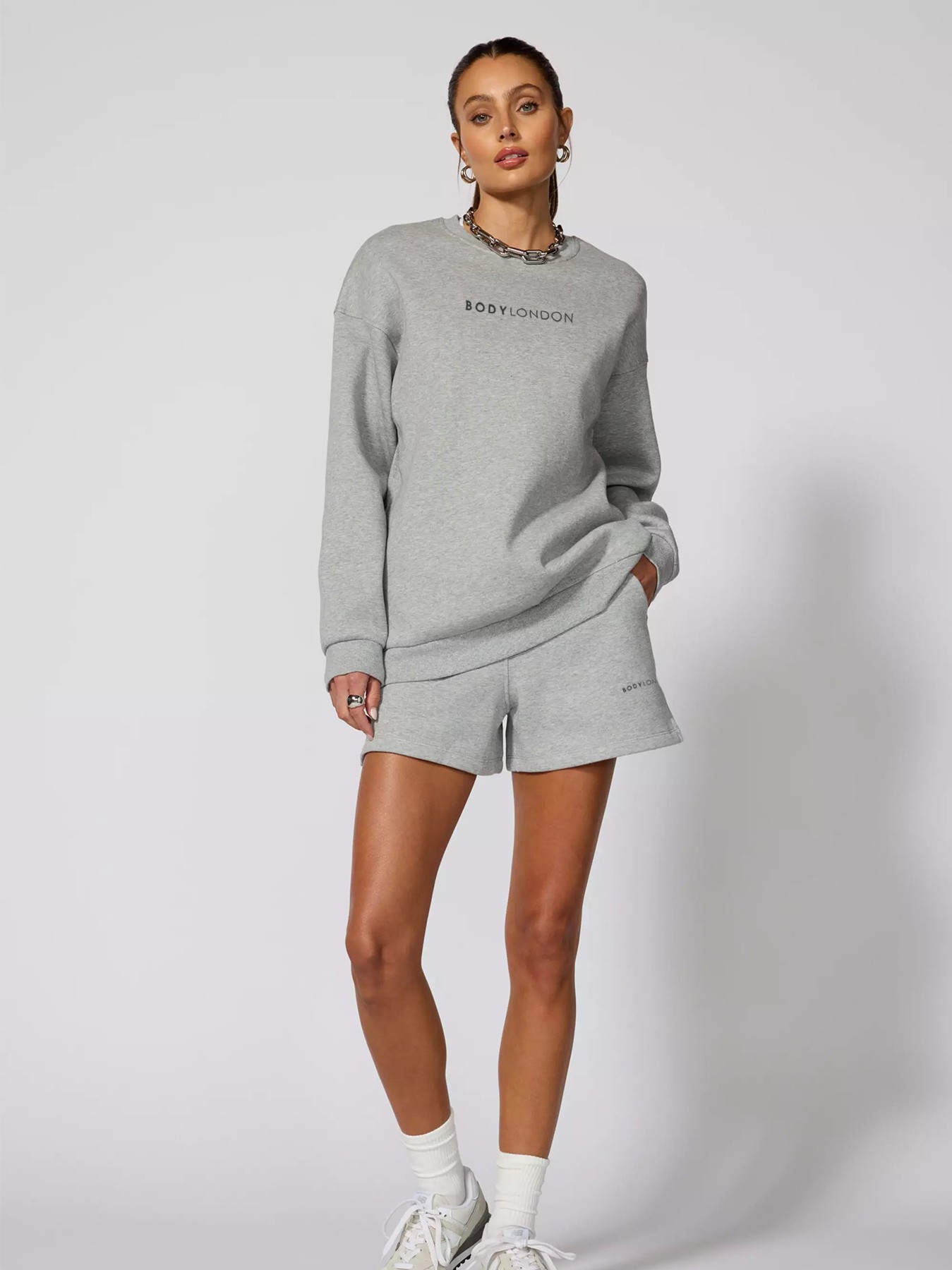 BodyLondon Relaxed Fit Sweatshirt (lys grå)