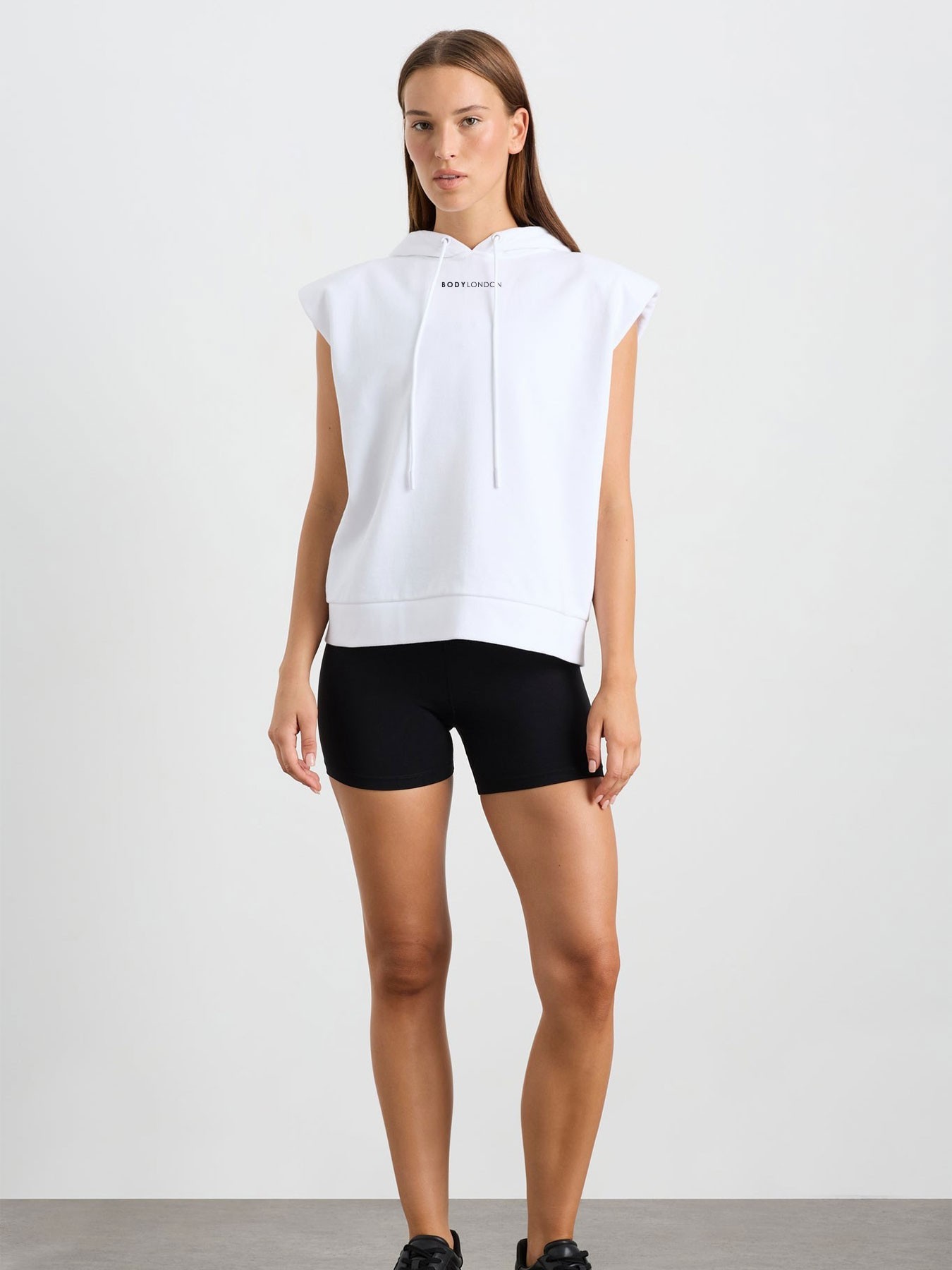 Sleeveless Hoodie - White