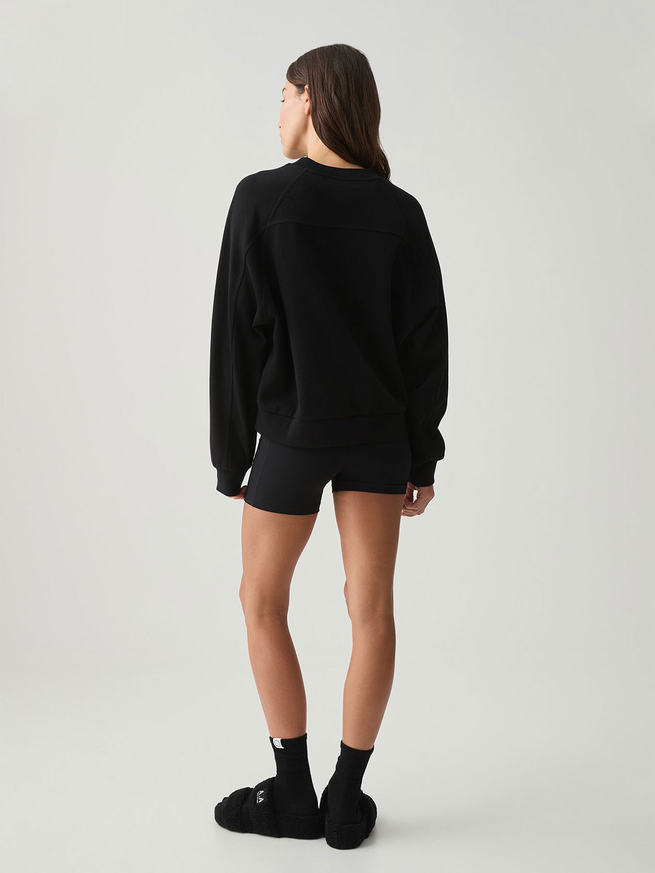 Body London  Pamuklu Normal Kalıp Oversize Günlük Siyah Sweatshirt 