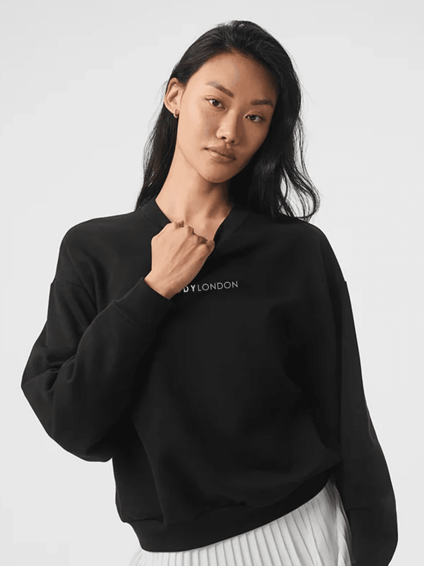 BodyLondon Round Neck Sweatshirt - Black