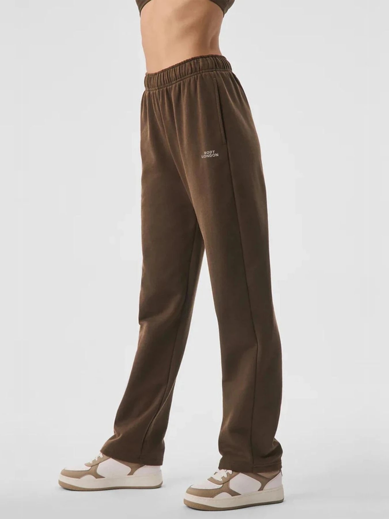 BodyLondon - Pantalon de survêtement coupe droite - Brun