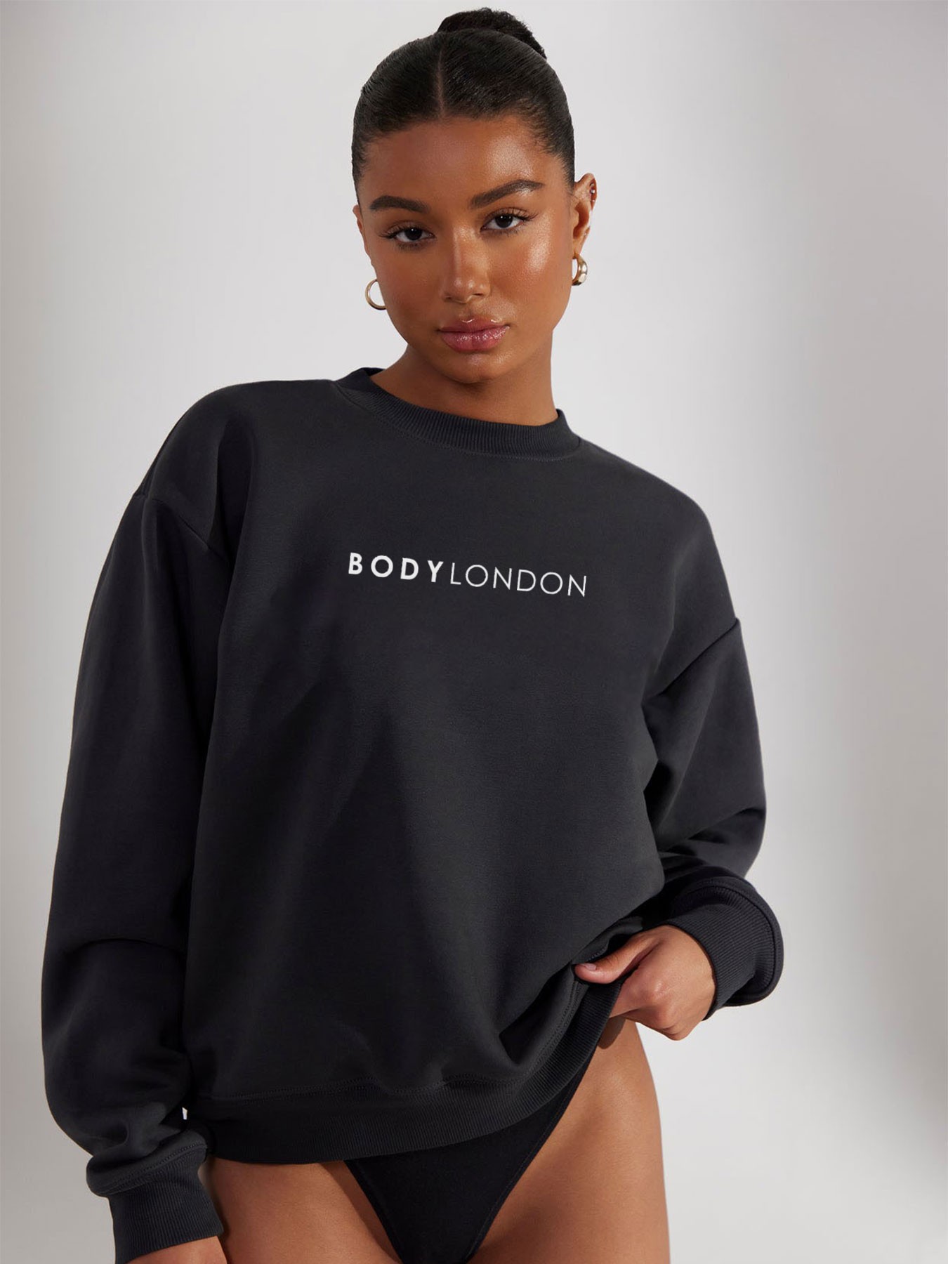 BodyLondon Bisiklet Yaka Sweatshirt 