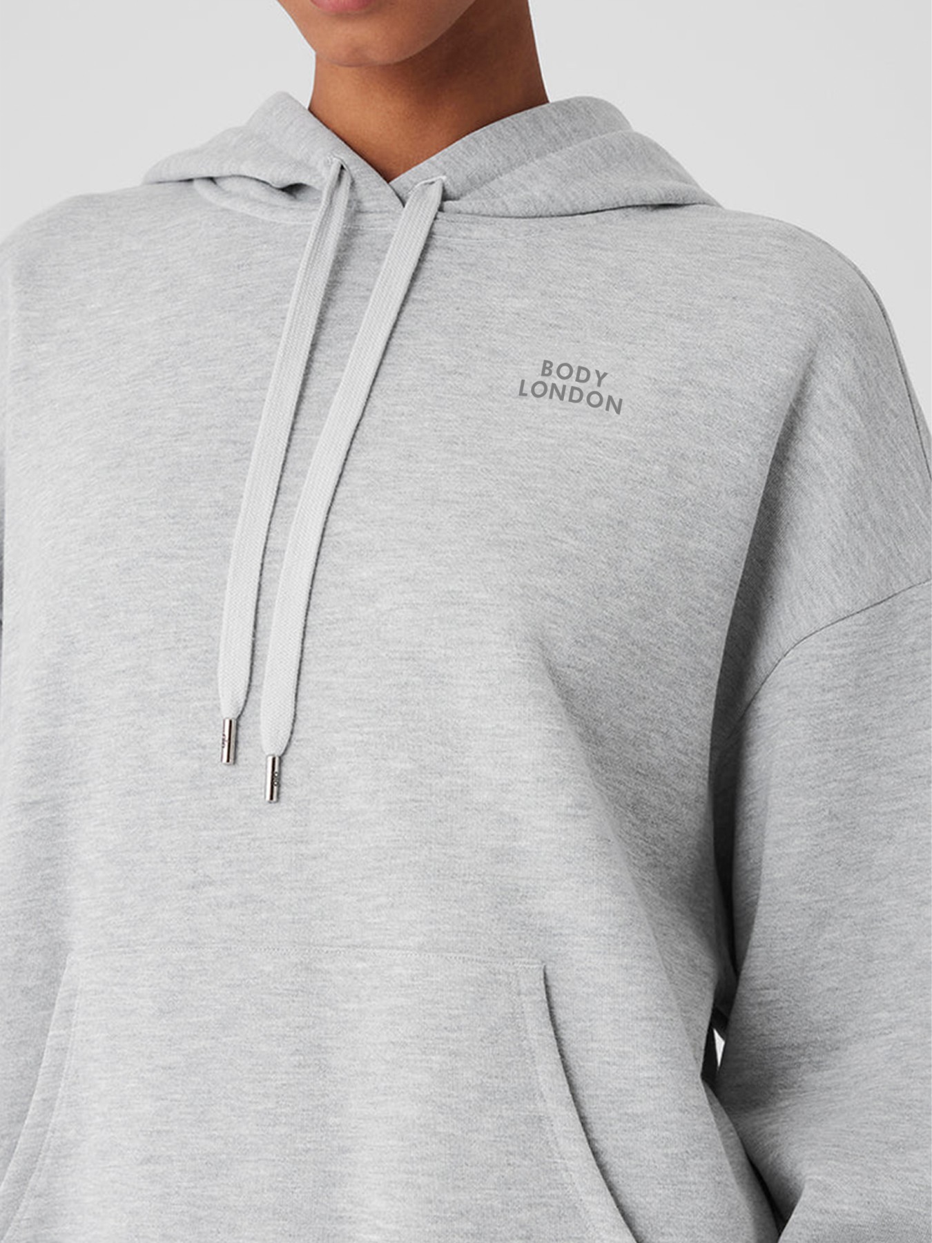 BodyLondon Hooded Sweatshirt (Light Grey)