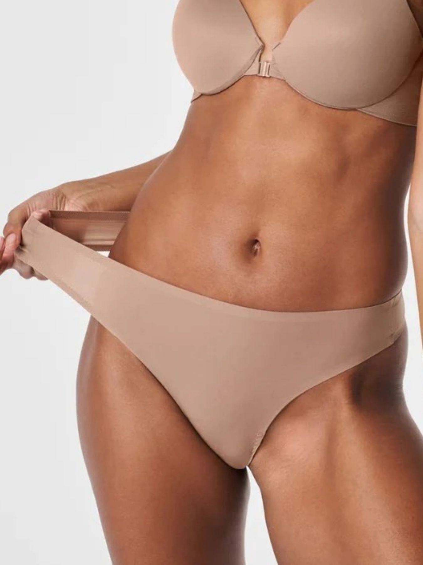 Laser Cut Thong - Milky Brown