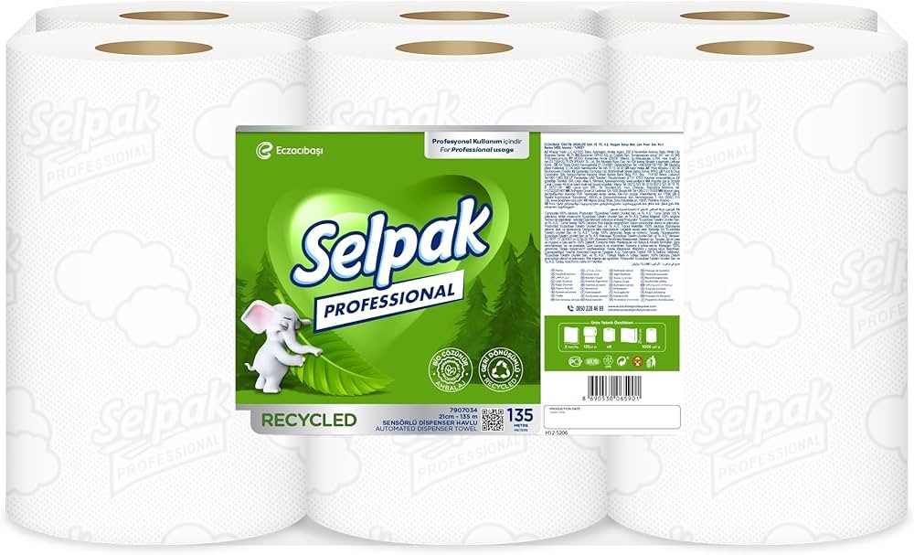 SELPAK PROFESYONEL RECYCLED 21 CM 135 MT HAREKETLİ HAVLU