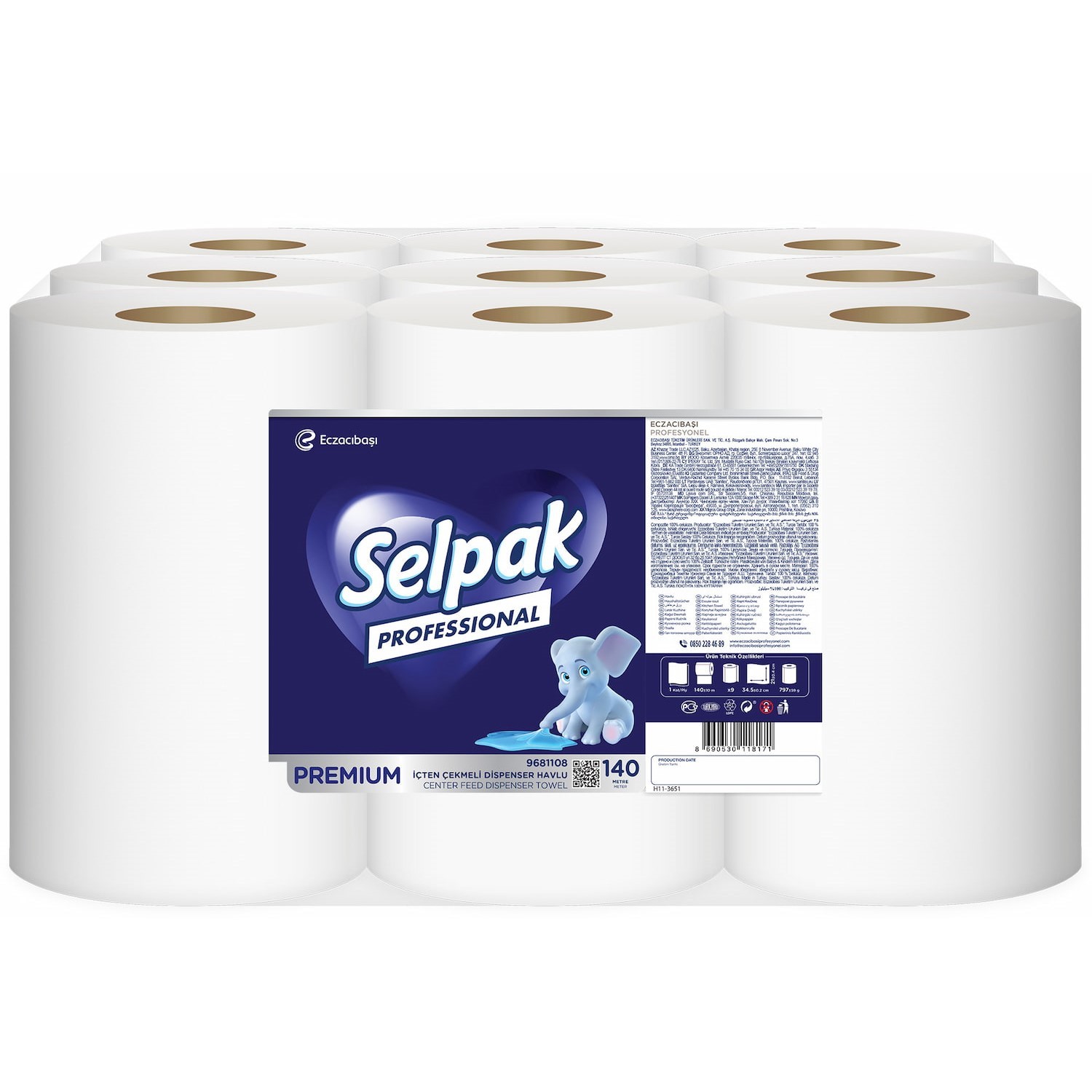 SELPAK PRO İÇTEN ÇEKME DİSPENSER HAVLU 140 MT