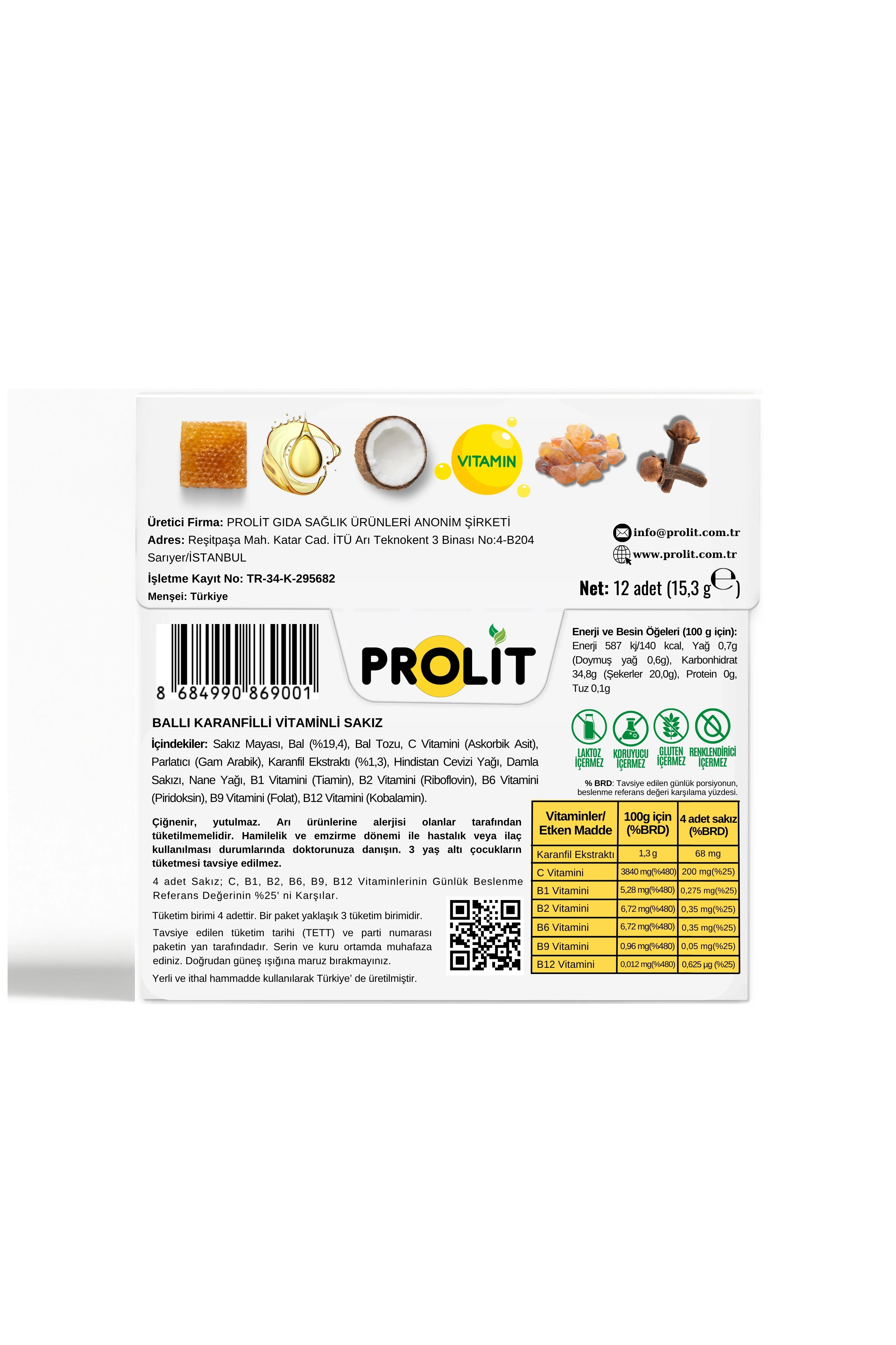 Ballı Karanfilli Vitaminli Sakız