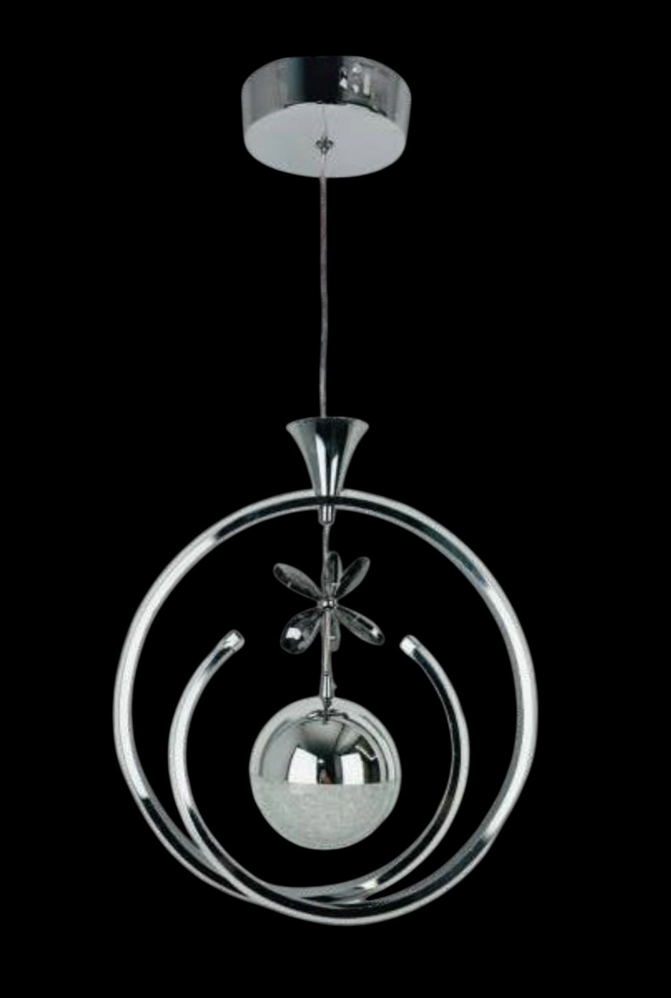 Modern Enerji Tasarruflu Tek TopluLed Avize (Kumandalı) YONCA KROM_(ERD- 1039)