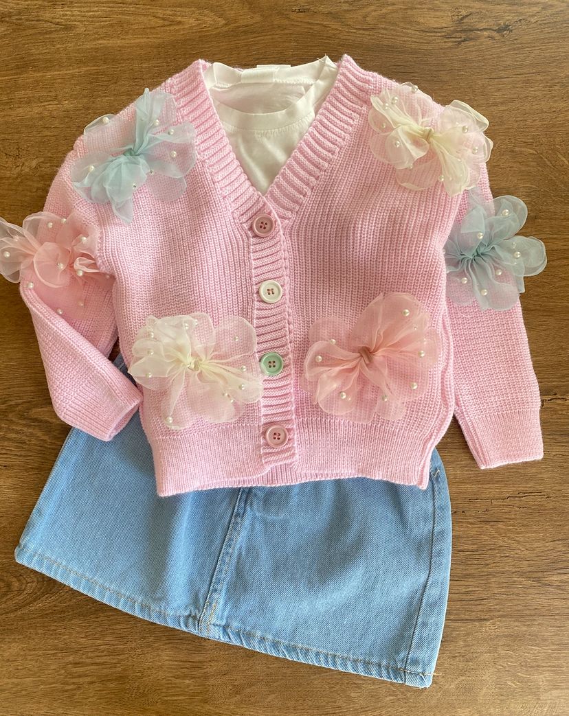 Kız Çocuk 3 lü Triko Takım