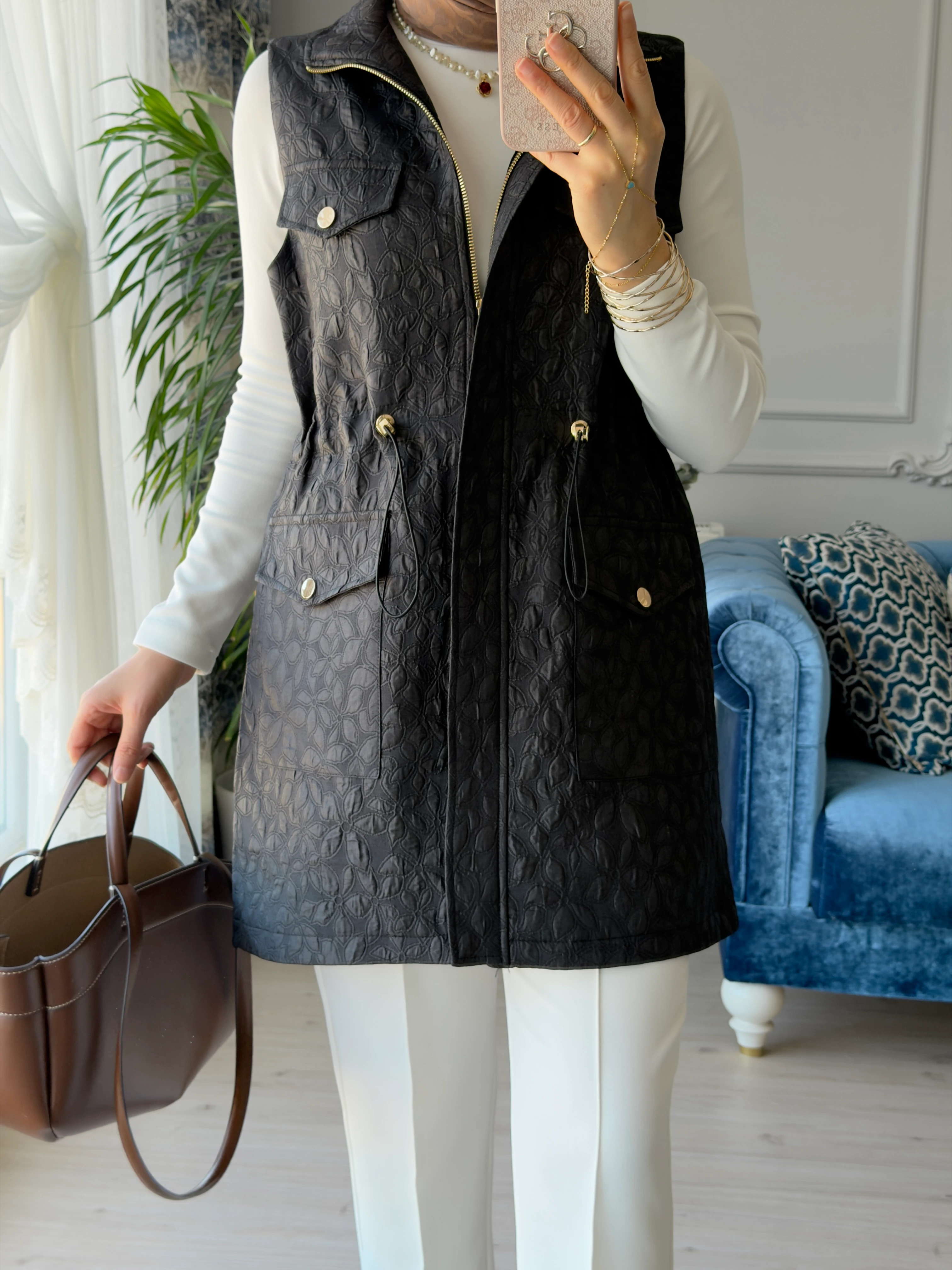 Kapitone Yelek Siyah