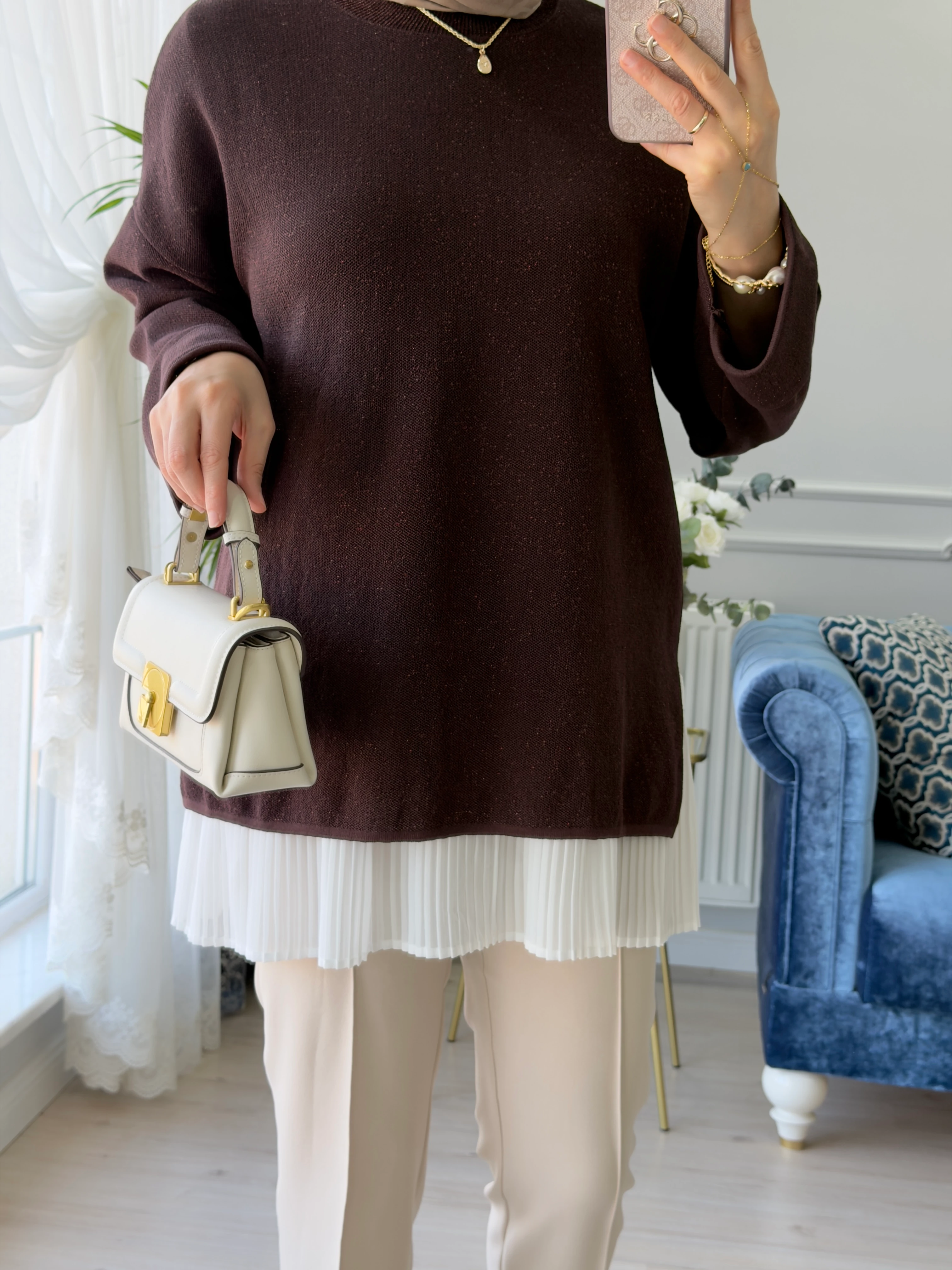 Vera Merserize Tunik Kahve