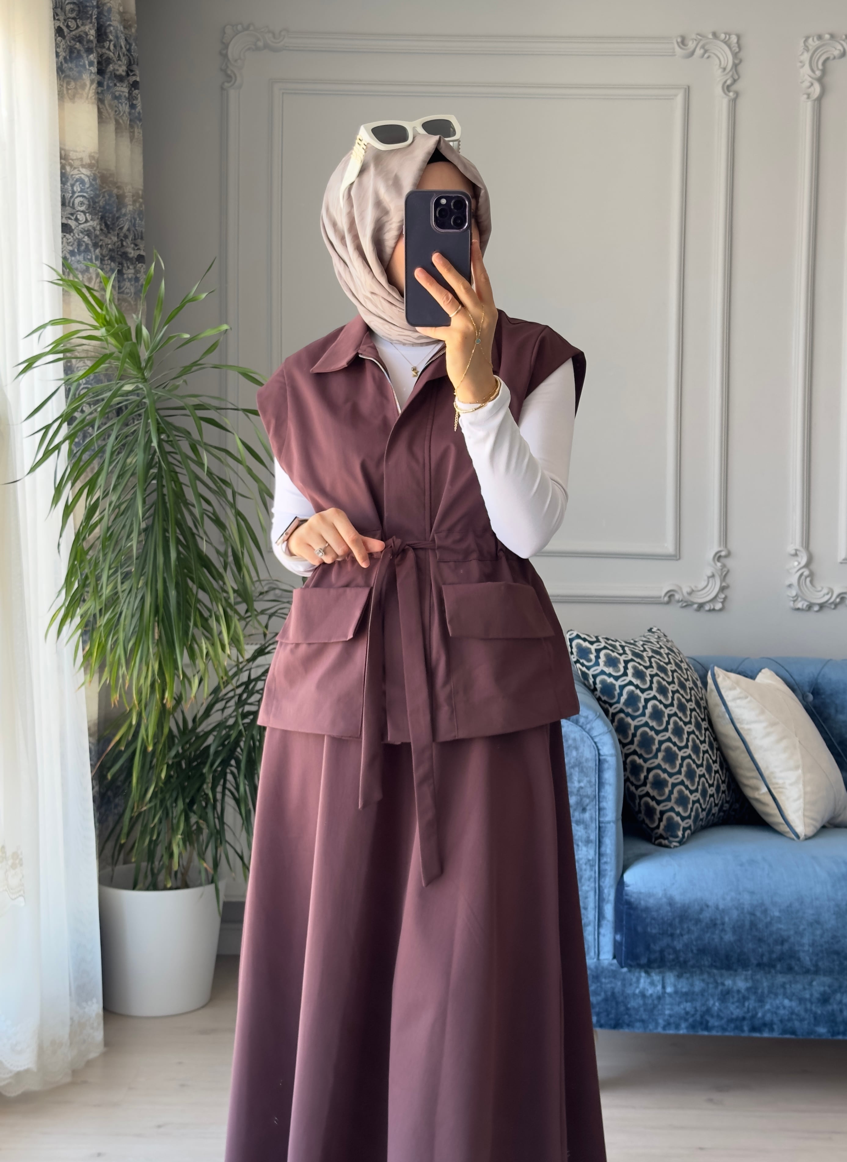 Nora Yelekli Takım Bordo
