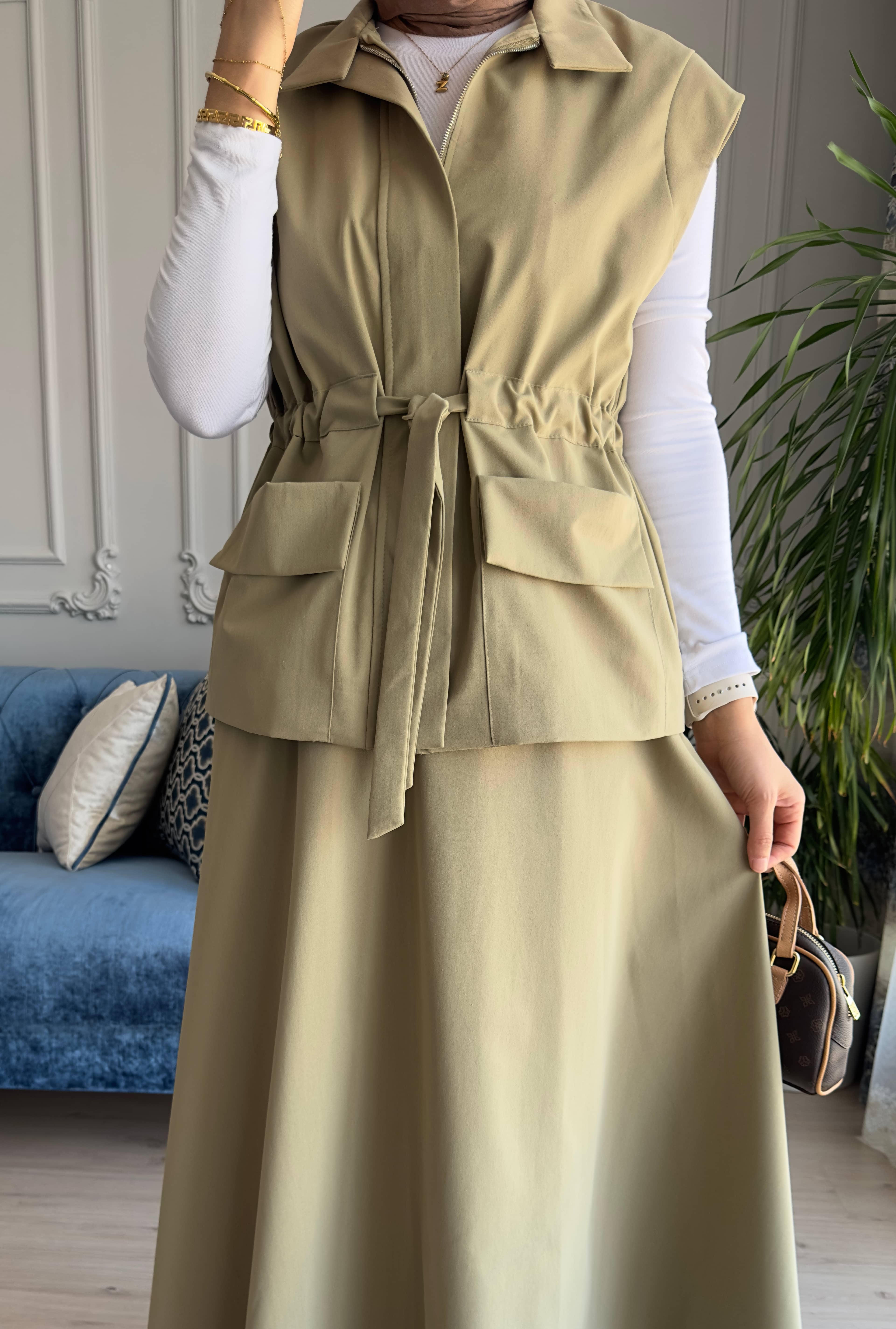 Nora Yelekli Takım Olive 