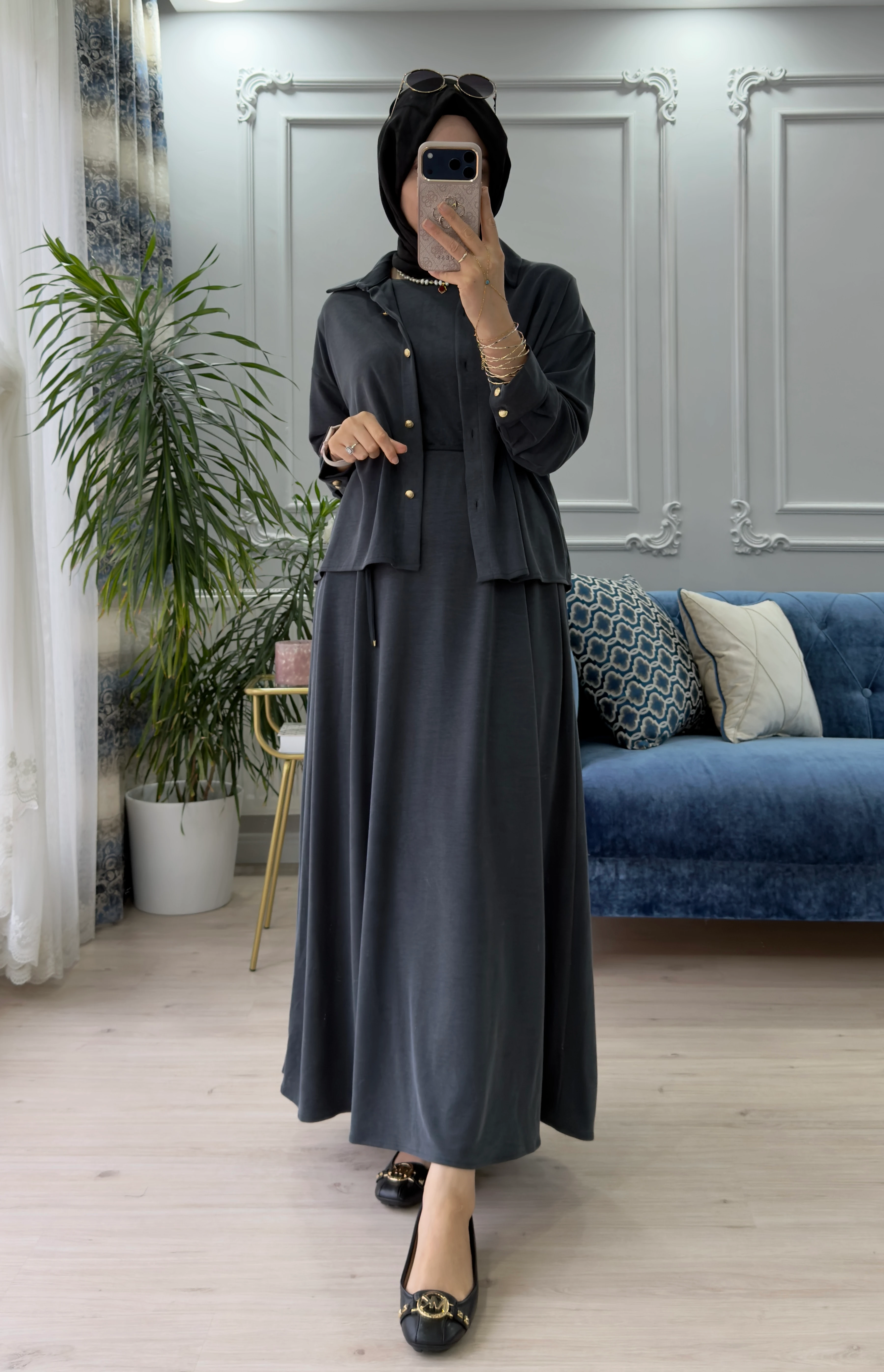 Petek Elbise Antrasit