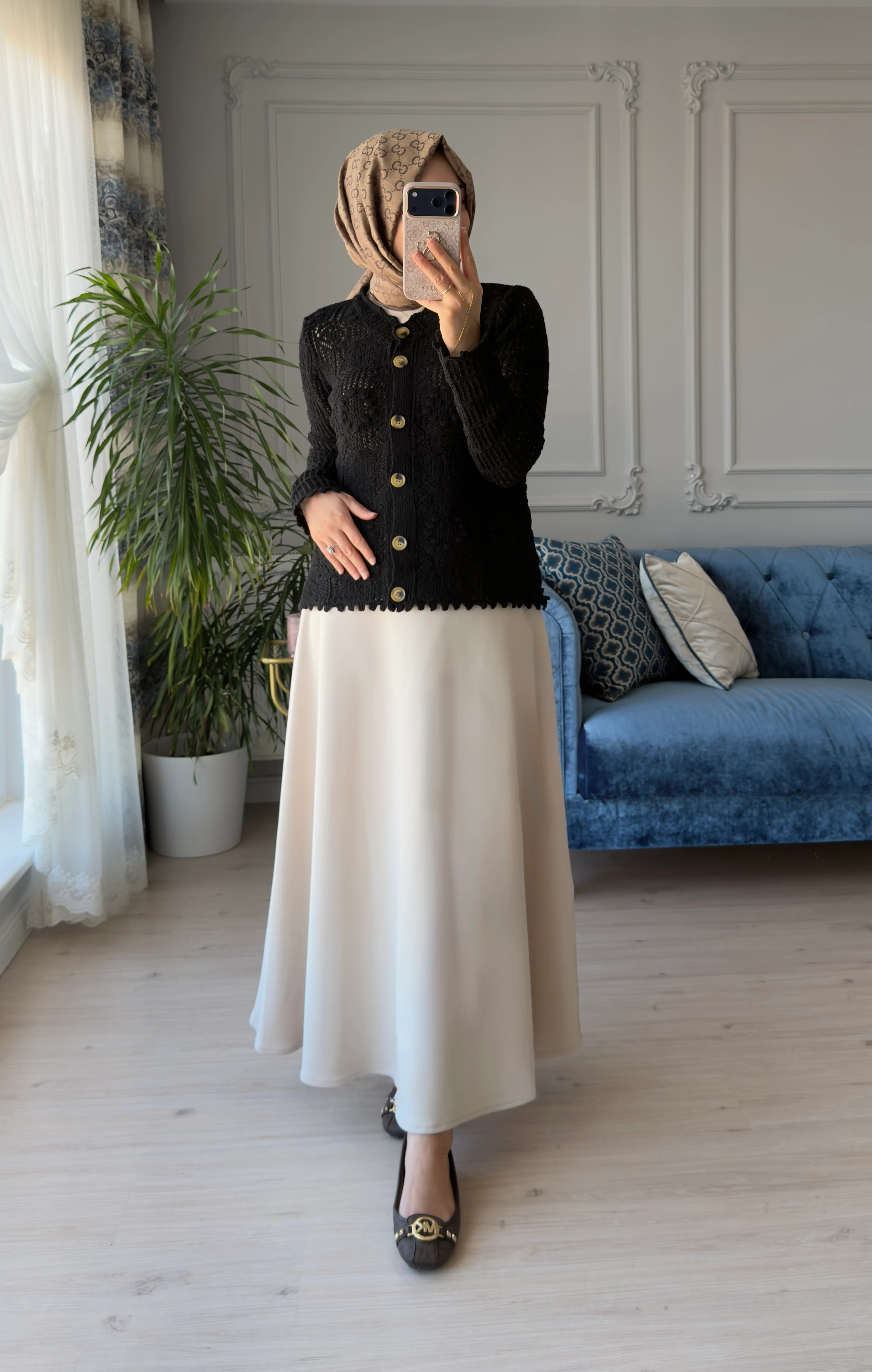 Düğmeli Hırka Siyah