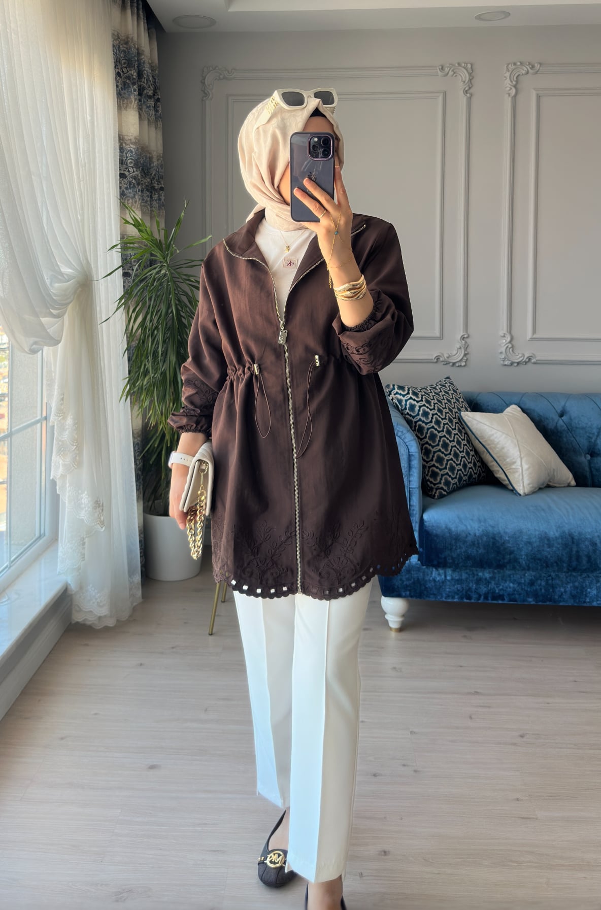 Helen Nakışlı Ceket Acıkahve