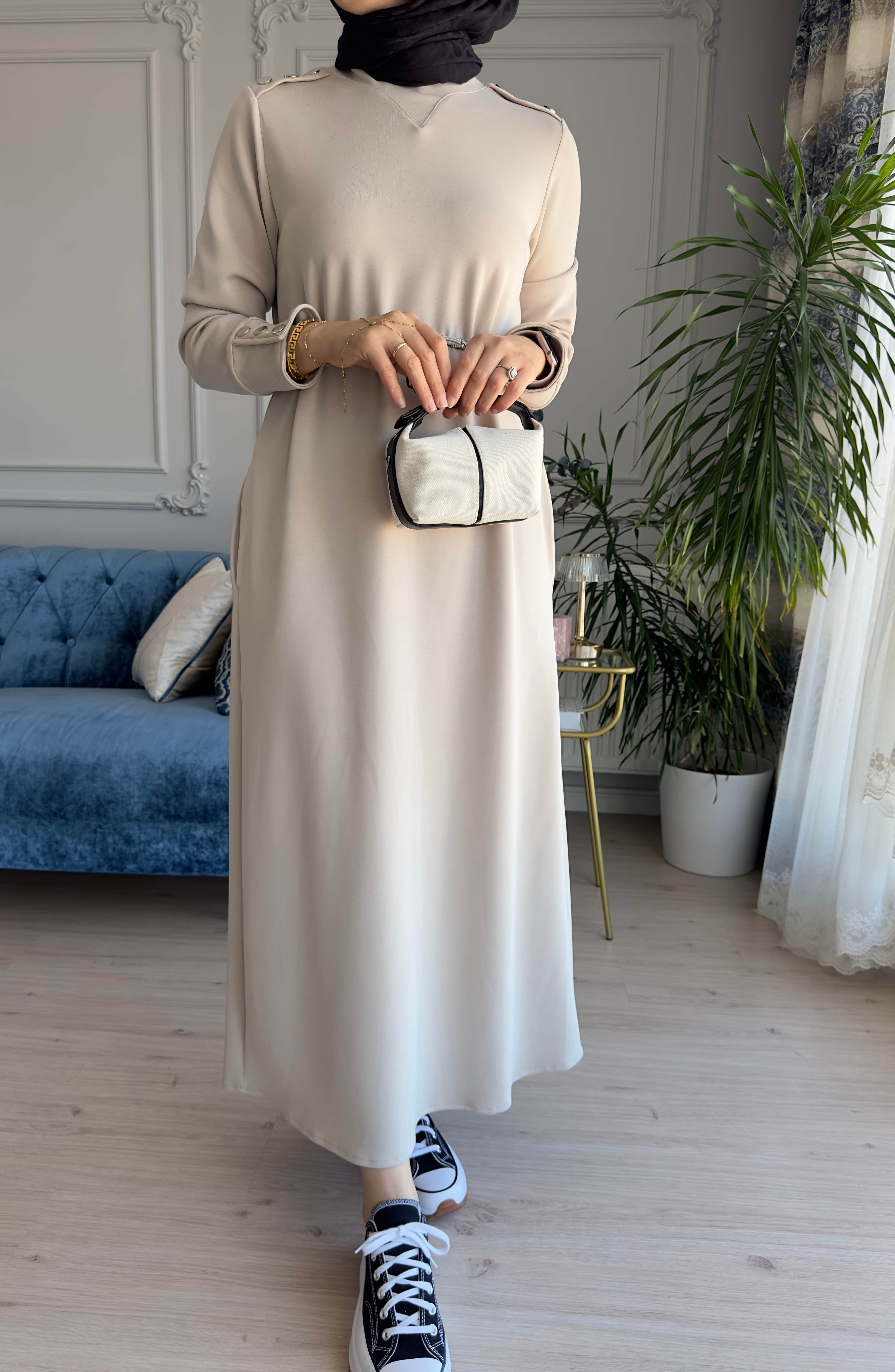 Elisa Modal Elbise Bej 
