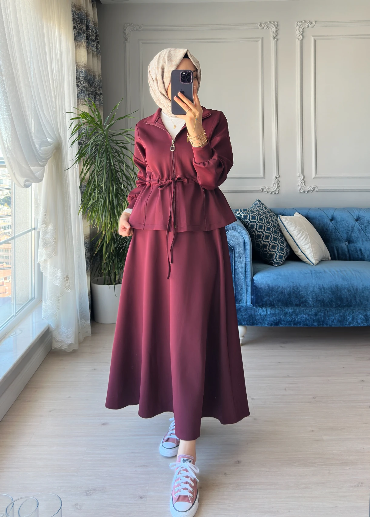 Lisa Scuba Takım Bordo