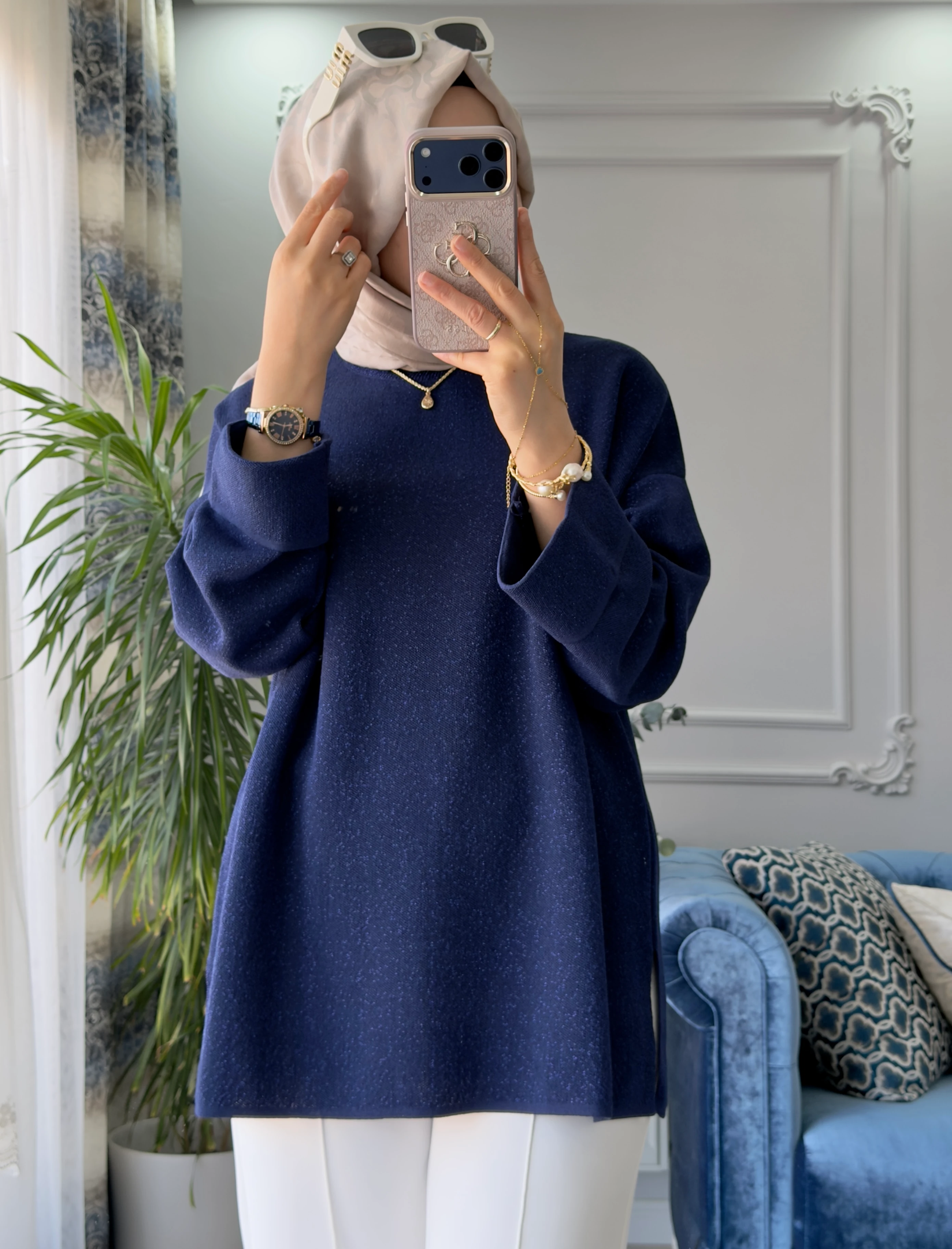 Vera Merserize Tunik Lacivert