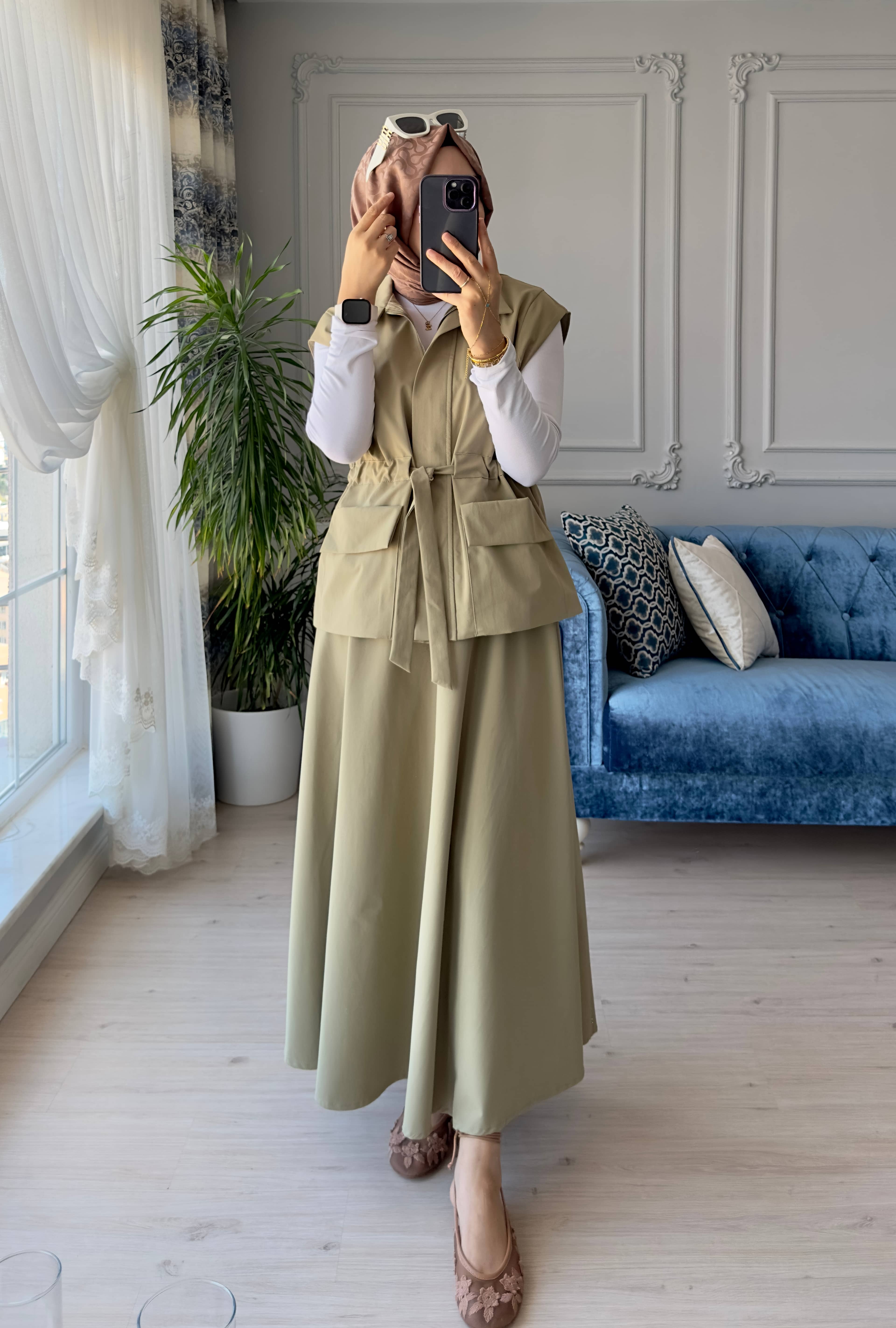 Nora Yelekli Takım Olive 