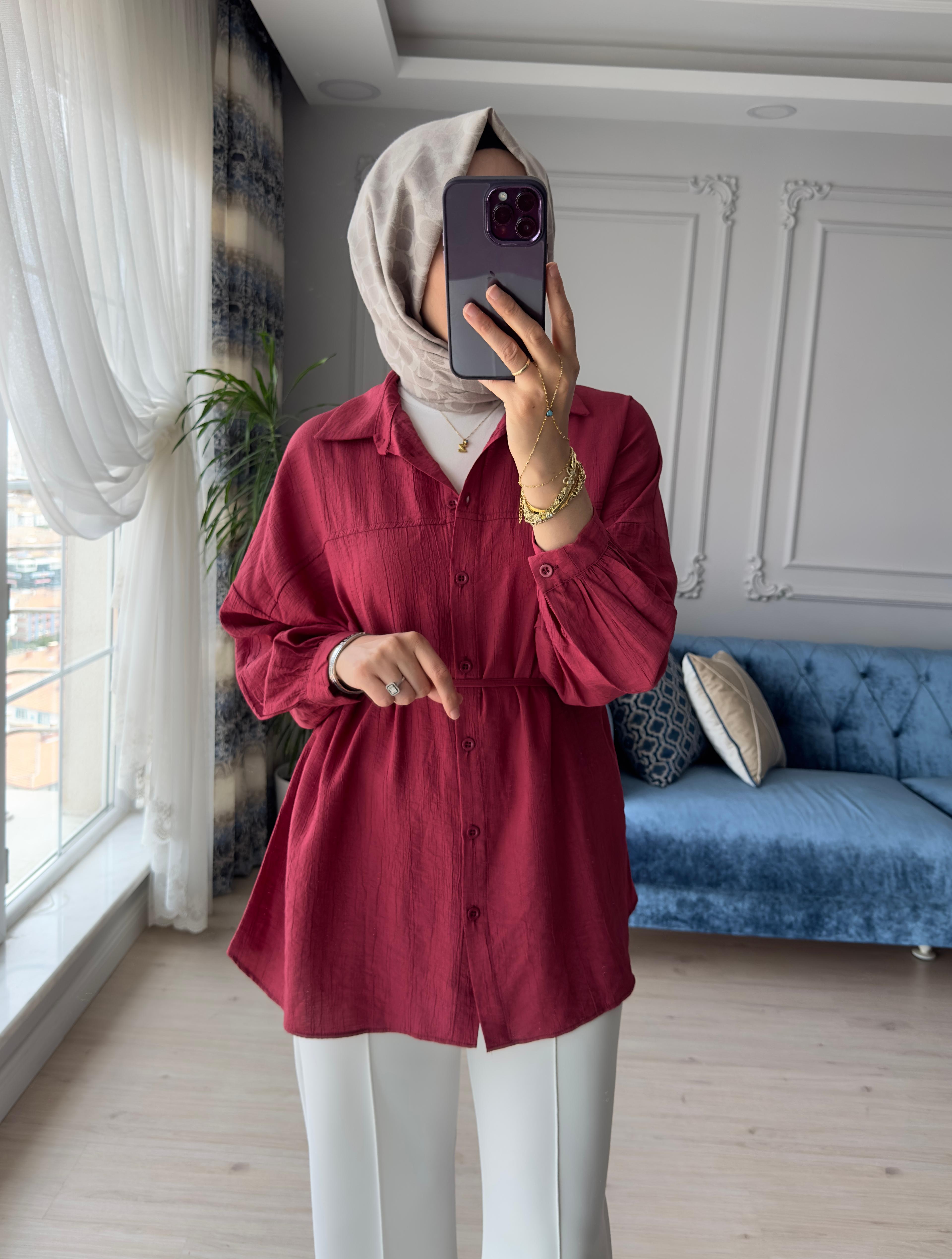 Candy Kraş Gömlek Bordo